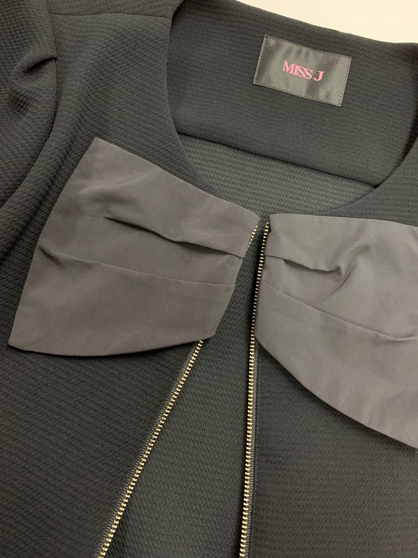 ミスジェイ 636386-18 631395-18 ワンピーススーツ 40 ブラック セットアップ リボン ITF59HL3QFXC