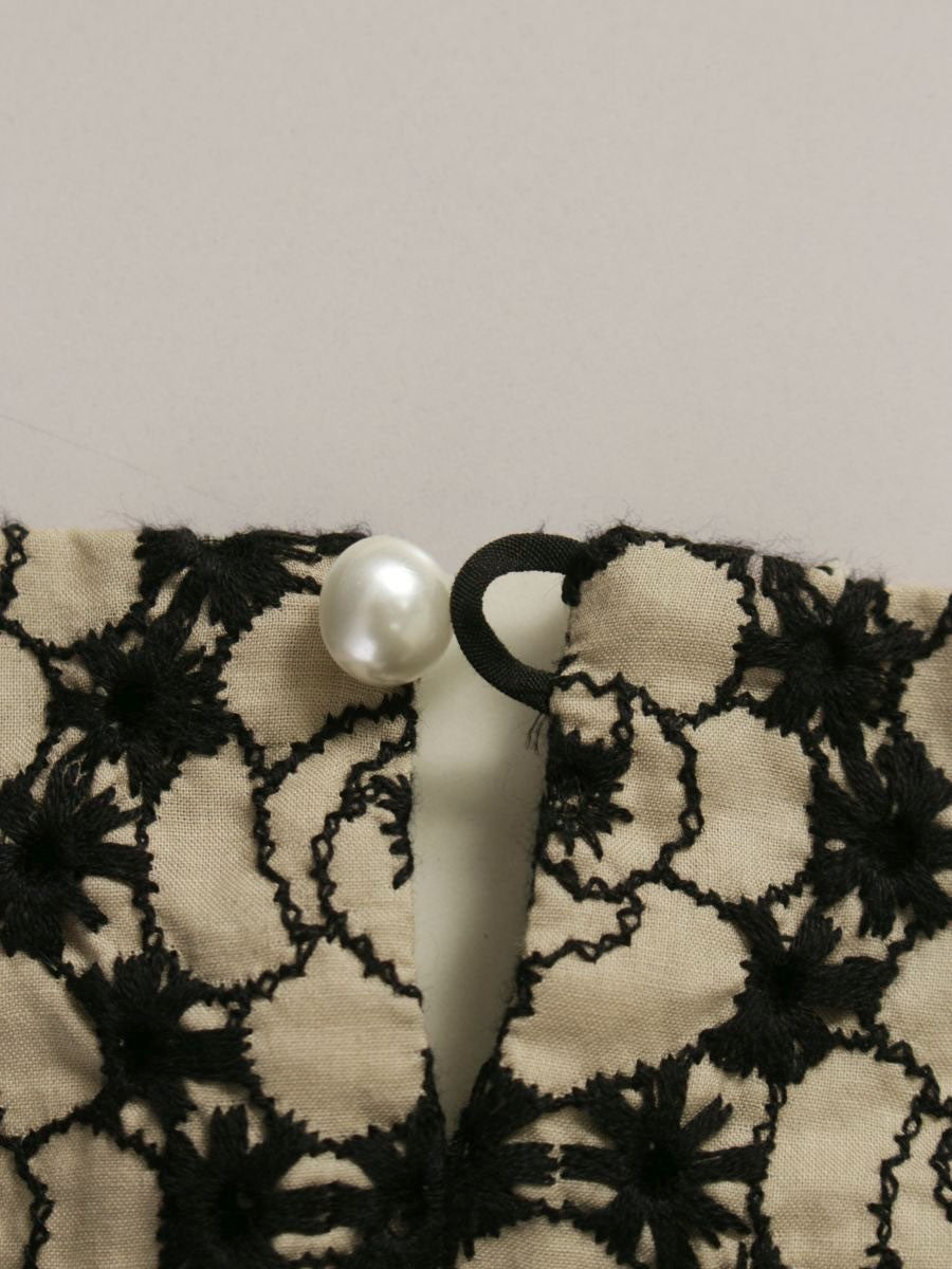 エムズグレイシー 320310 プルオーバー 36 ベージュ フラワーモチーフ カットワーク リボン ITHSL3A4VG1E