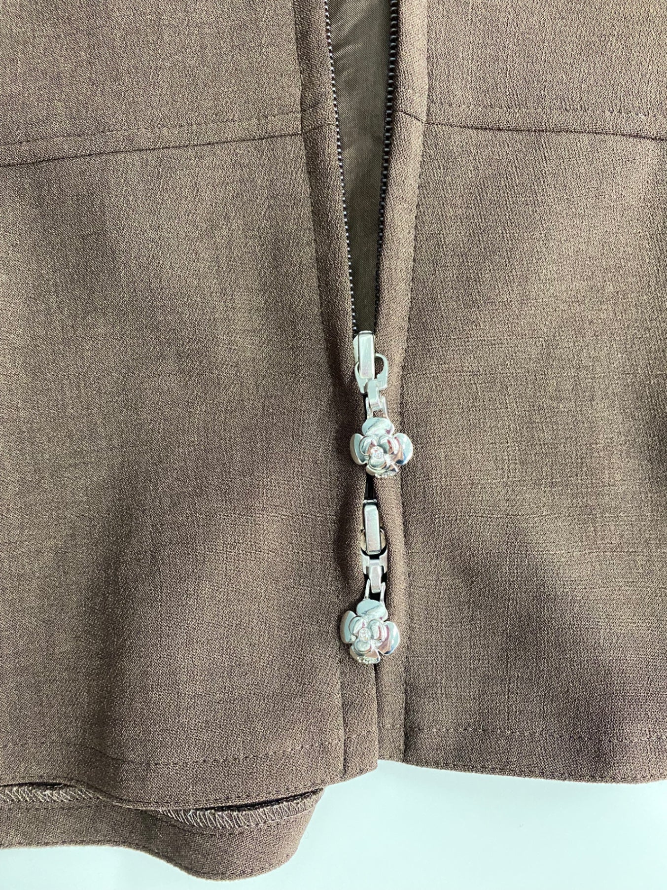 エムズグレイシー 311504 ジャンパースカート 36 ブラウン フロントジップ IT6J67JXF534