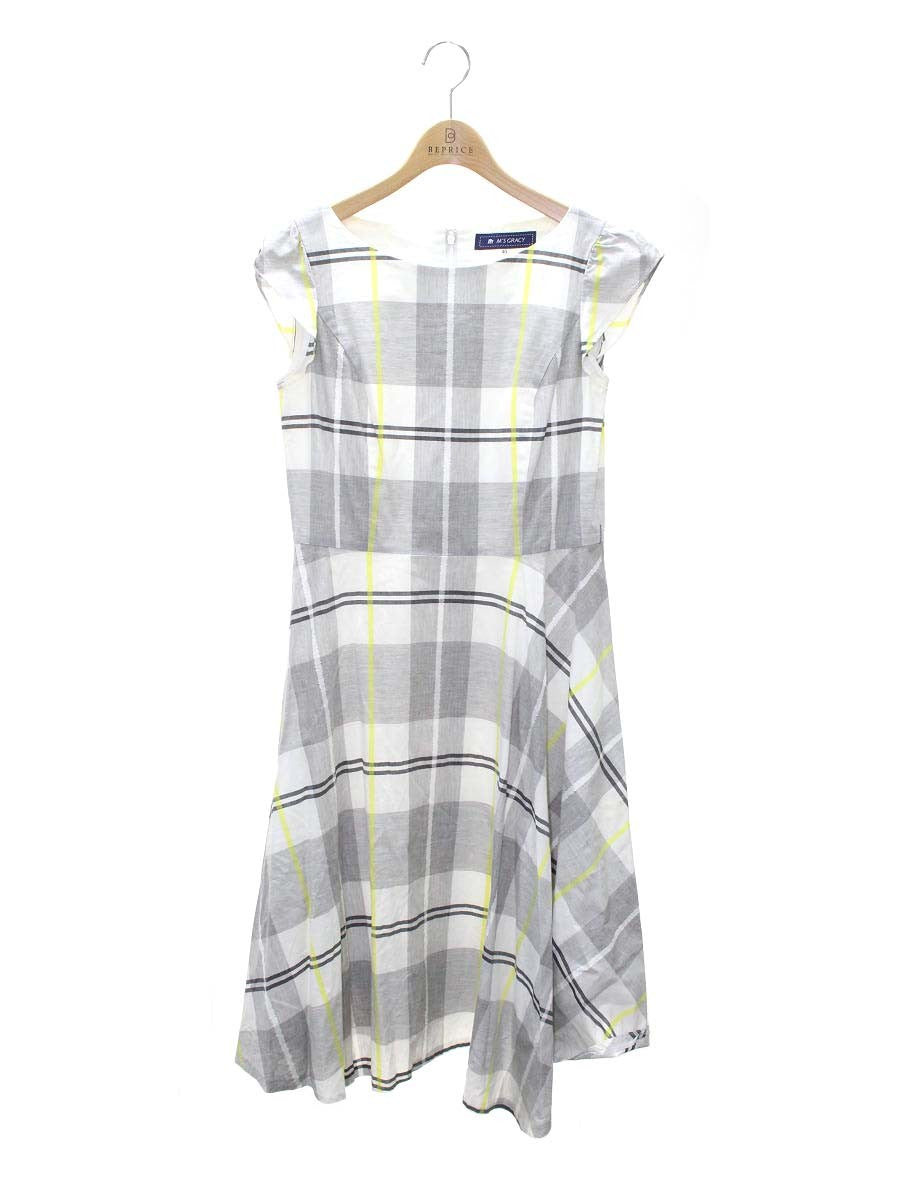 エムズグレイシー　Instagram掲示　リボン　チェック　ワンピース　40 エムズグレイシー Instagram掲示 リボン チェック ワンピース 40