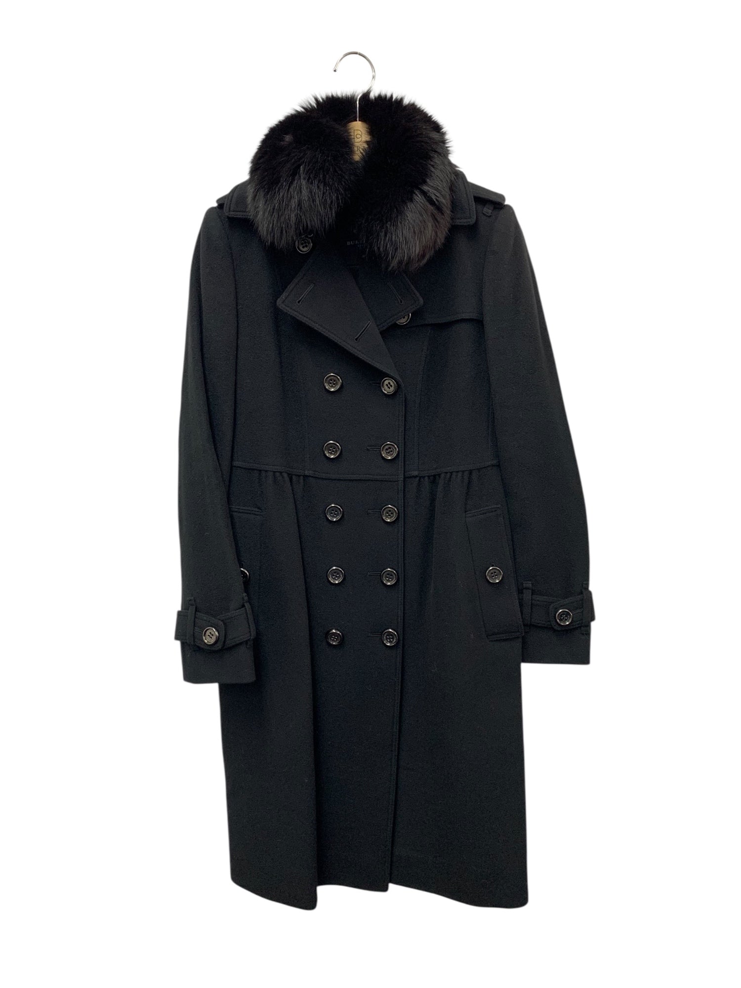 美品　バーバリー　ピーコート　ダブル　カシミヤ混　ウール　黒　ノバチェック 美品バーバリーピーコートダブルフェイスカシミアウール黒ノバチェック