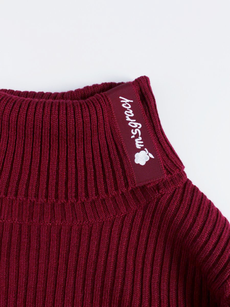 エムズグレイシー ロゴ刺繍入りタートルネックセーター 418611 ニット 40 レッド IT6MMHCY7C1C