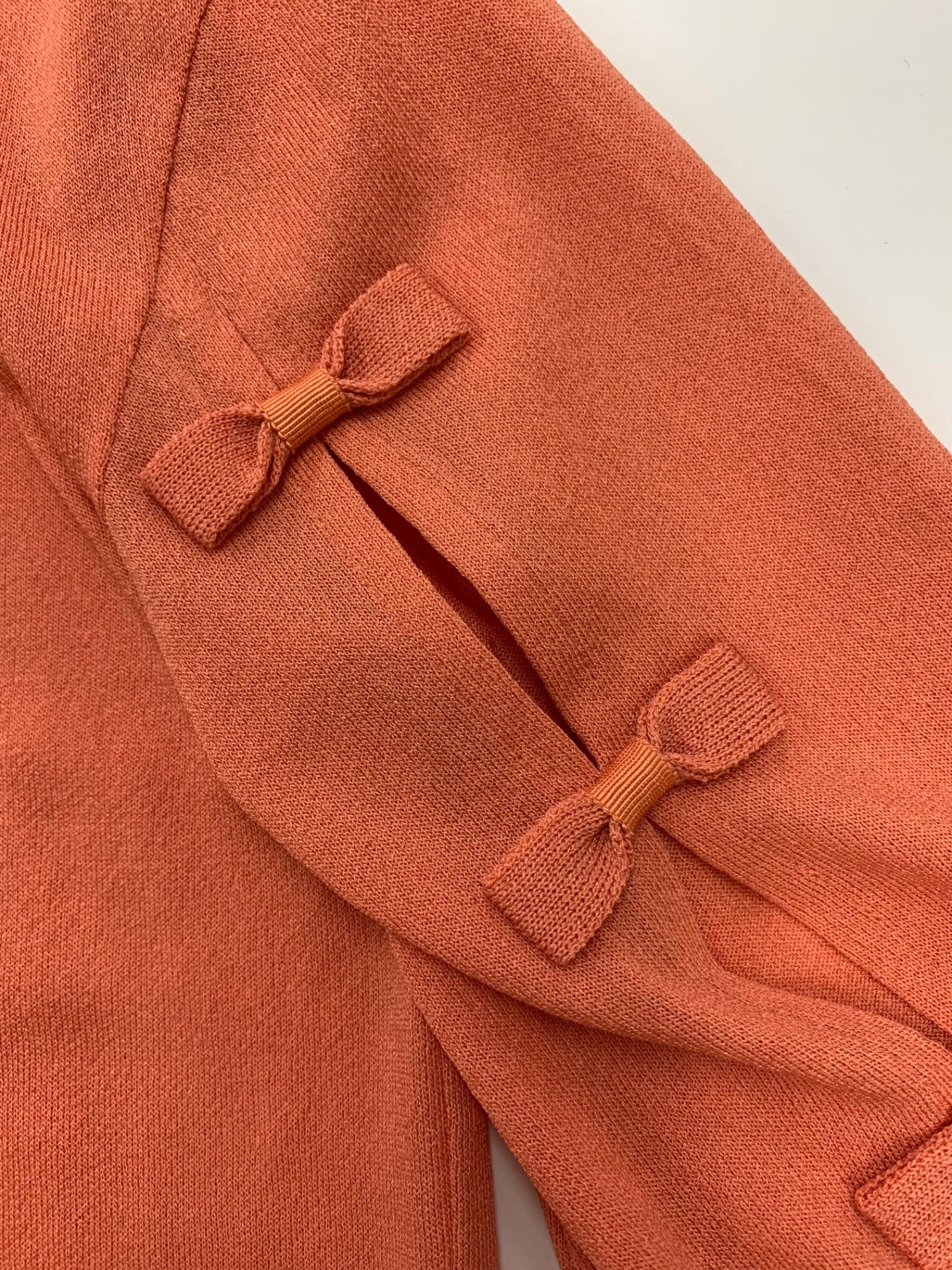 ルネ 6132310 カーディガン 36 オレンジ リボン Vネック ITC0HQYP6ZM8