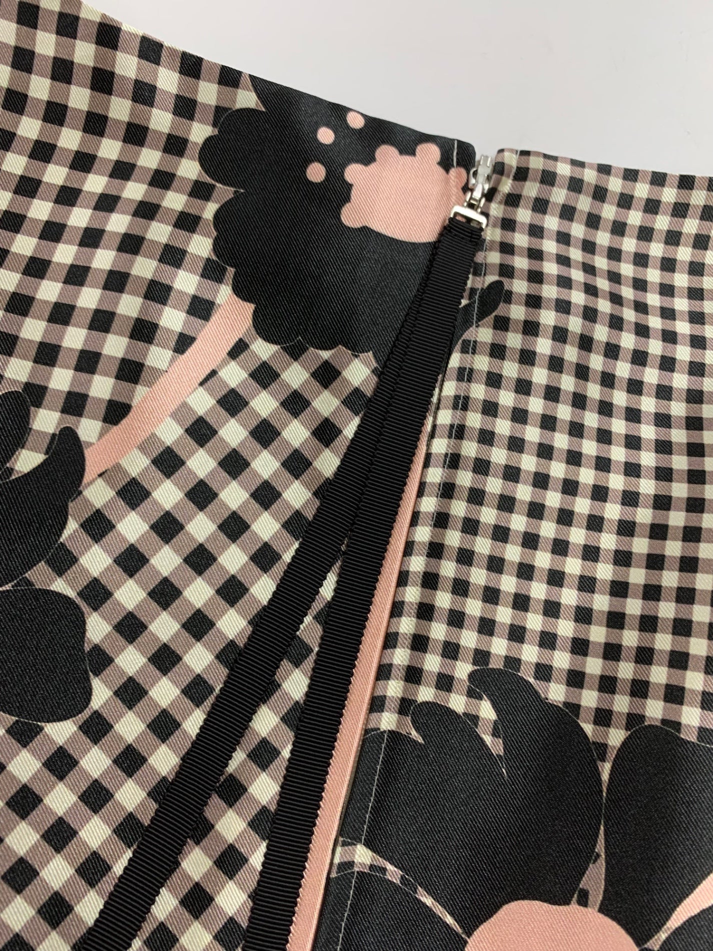 エムズグレイシー Check x Flower One-piece 911310 ワンピース 40 ベージュ ITU48DJWSP5E