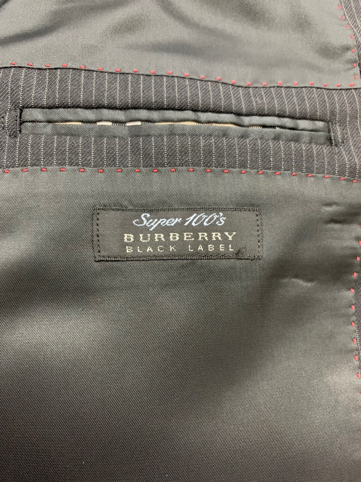 バーバリーブラックレーベル BM30-701-09 スーツ ブラック ストライプ シングル IT4ICHWK5OLS