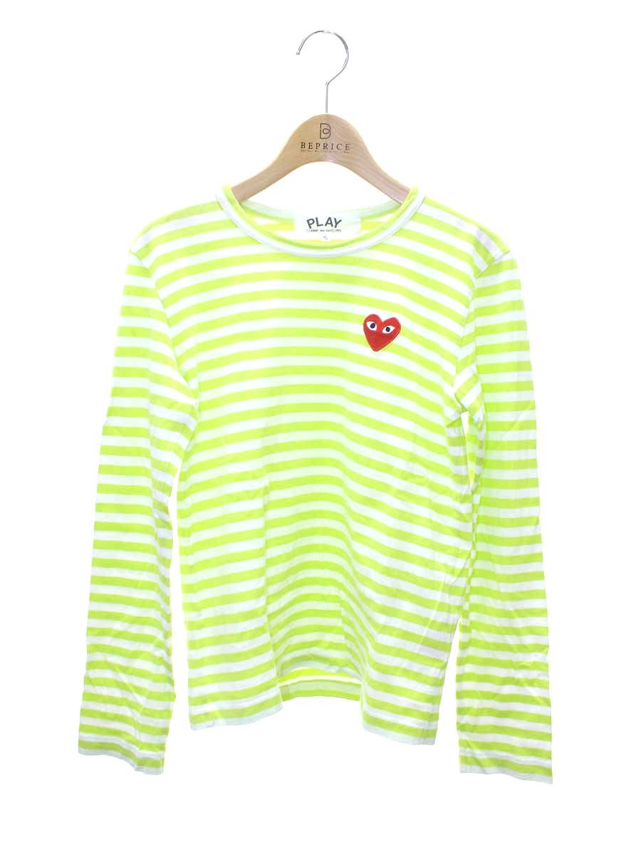 プレイ PLAY AZ-T277 Tシャツ プレイコムデギャルソン AZ-T277 Tシャツ S グリーン ボーダー ハート