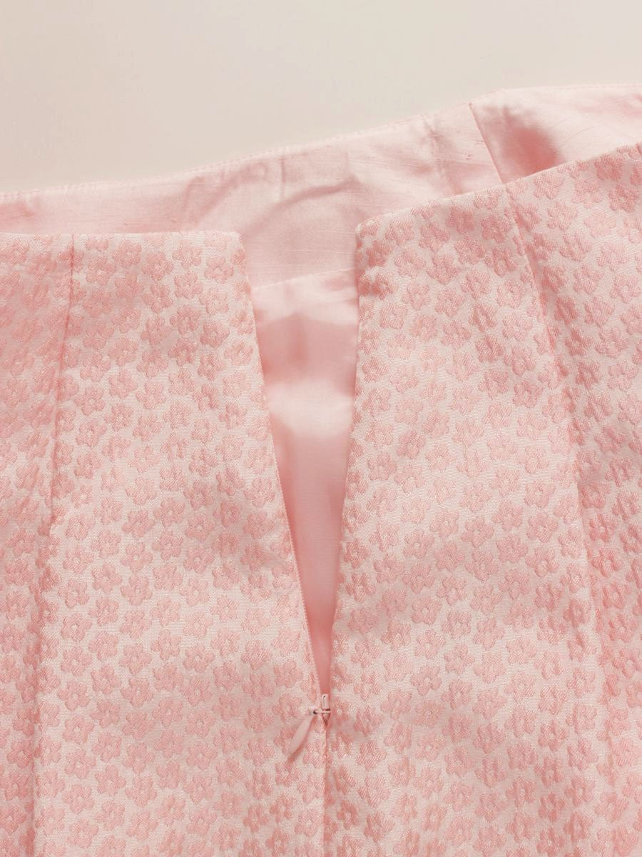 エムズグレイシー 817133 スカート 40 ピンク 小花柄 エンボス ITJ07VZ3UAAA