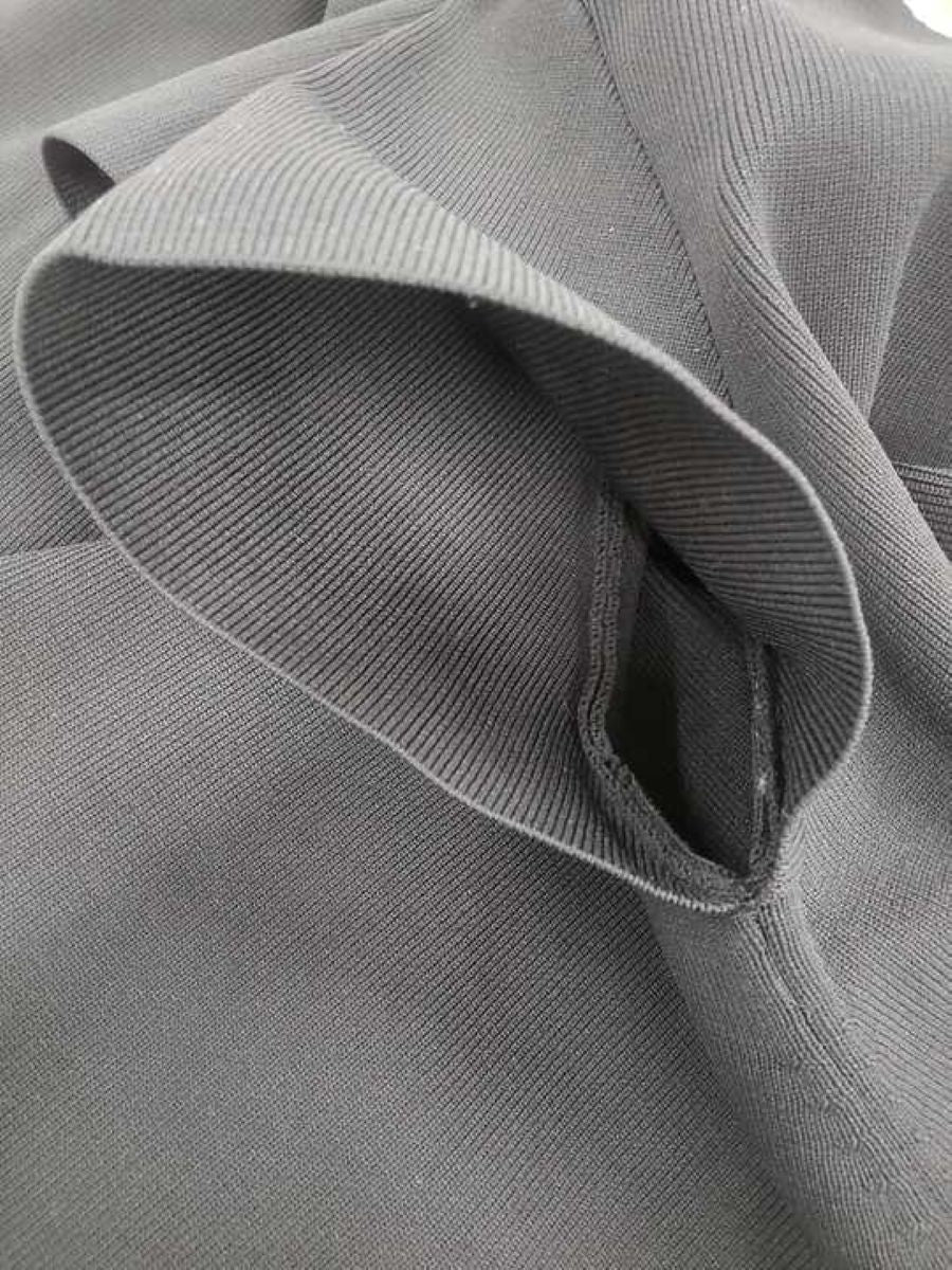 エムズグレイシー 白襟付きニットワンピース 018345 40 ブラック パールボタン ITL5IYP9JHZW