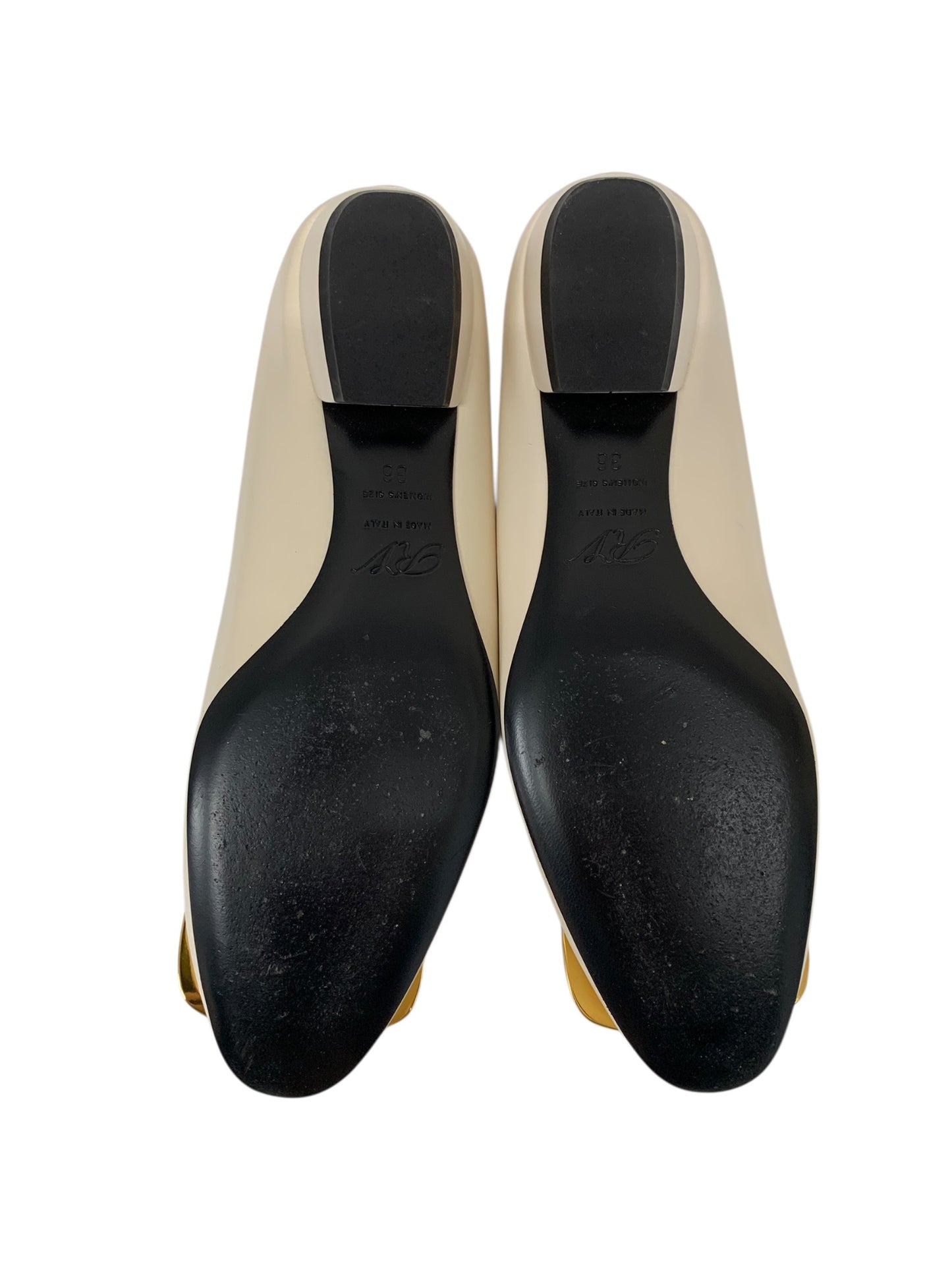 ロジェヴィヴィエ パンプス 36 アイボリー バレエフラットシューズ ラウンドトゥ IT7ZU1ALI5VS