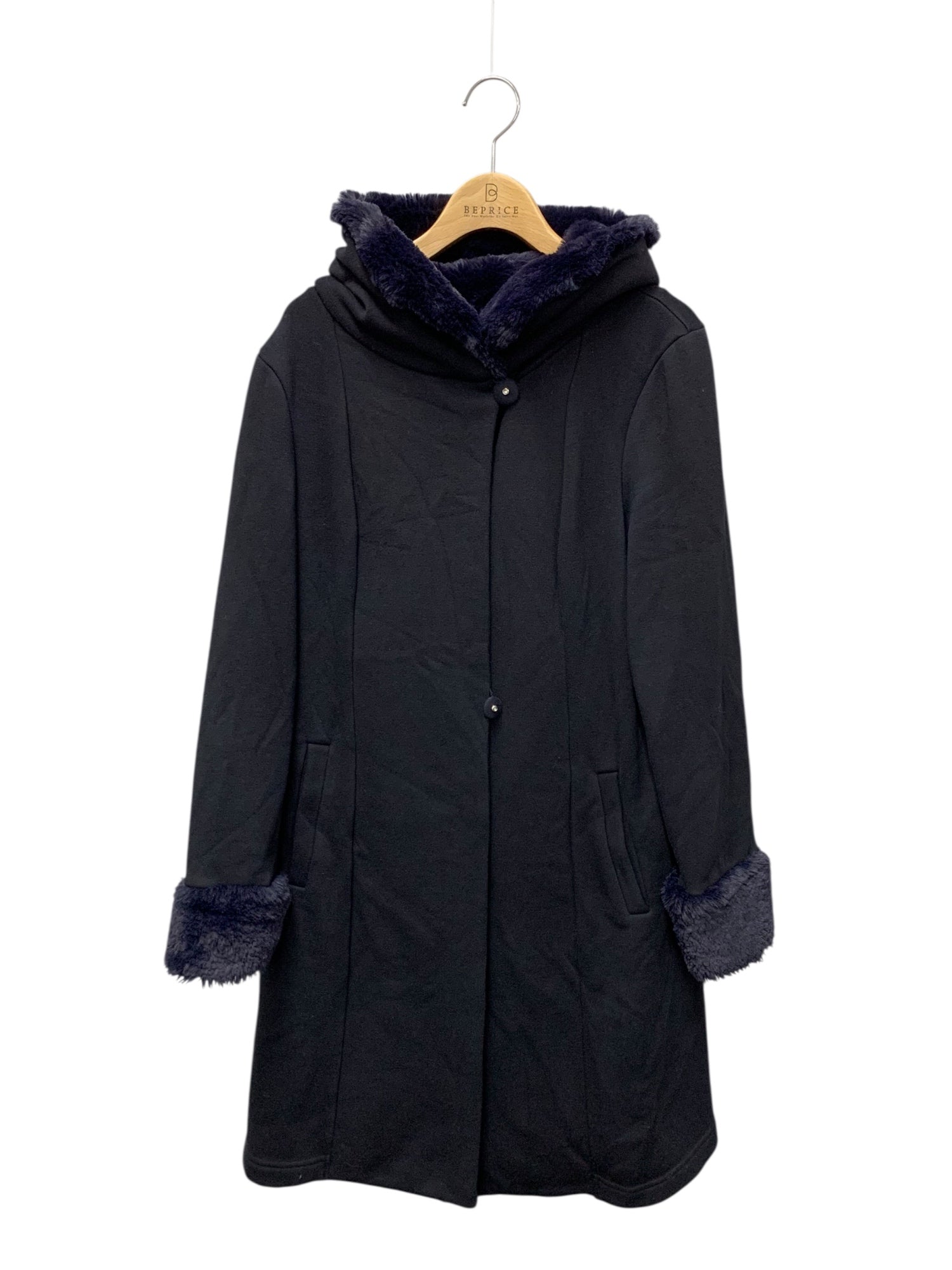 エムズグレイシー 724527 コート 40 ネイビー ボンバーヒート フード