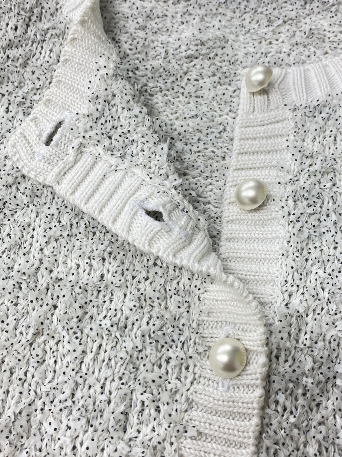 ルネ 6212451 トップス カーディガン 34 グレーホワイト パールボタン IT4I3TB6JKE4
