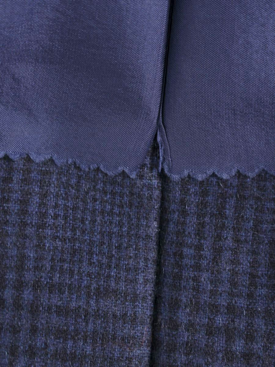 インコテックス パンツ 46 ネイビー チェック SLIM FIT SUPER100’s ウール ITWJBKOH3NYN