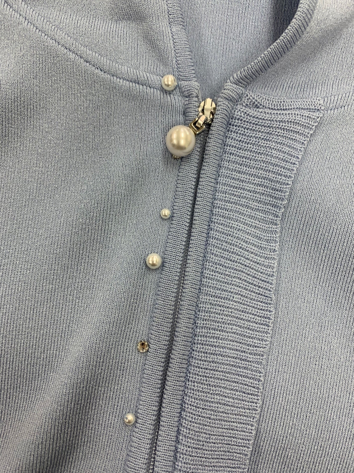 ルネ 6832370 パーカー 38 ブルー パール ラインストーン Wジップ ITG3HAEUI838