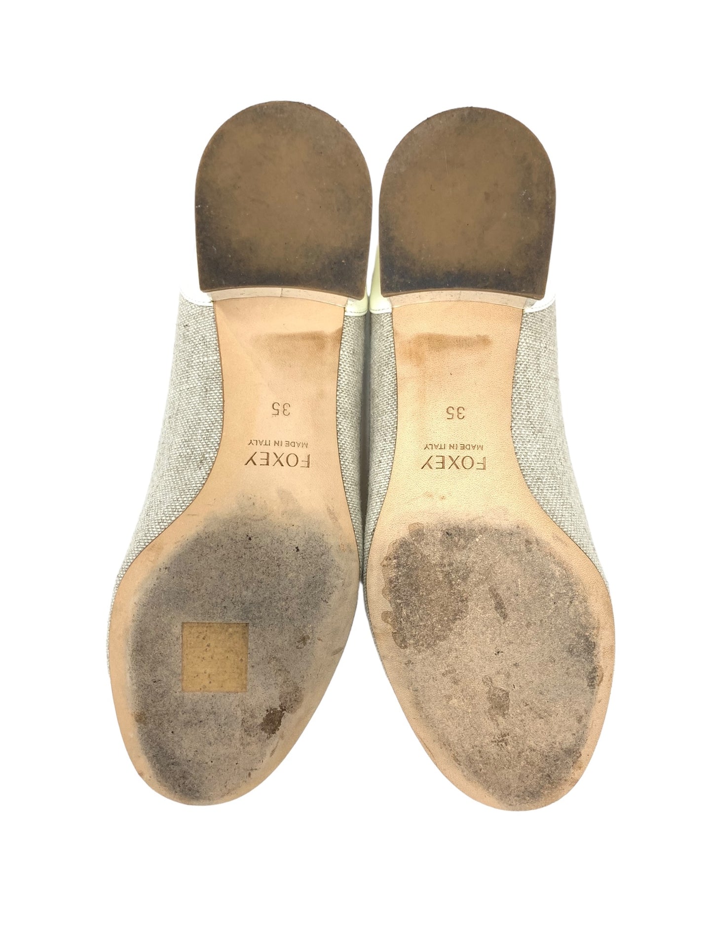 フォクシーブティック パンプス 35 ベージュ エナメル リネン バイカラー ITCW37ON5GN5 【SALE】