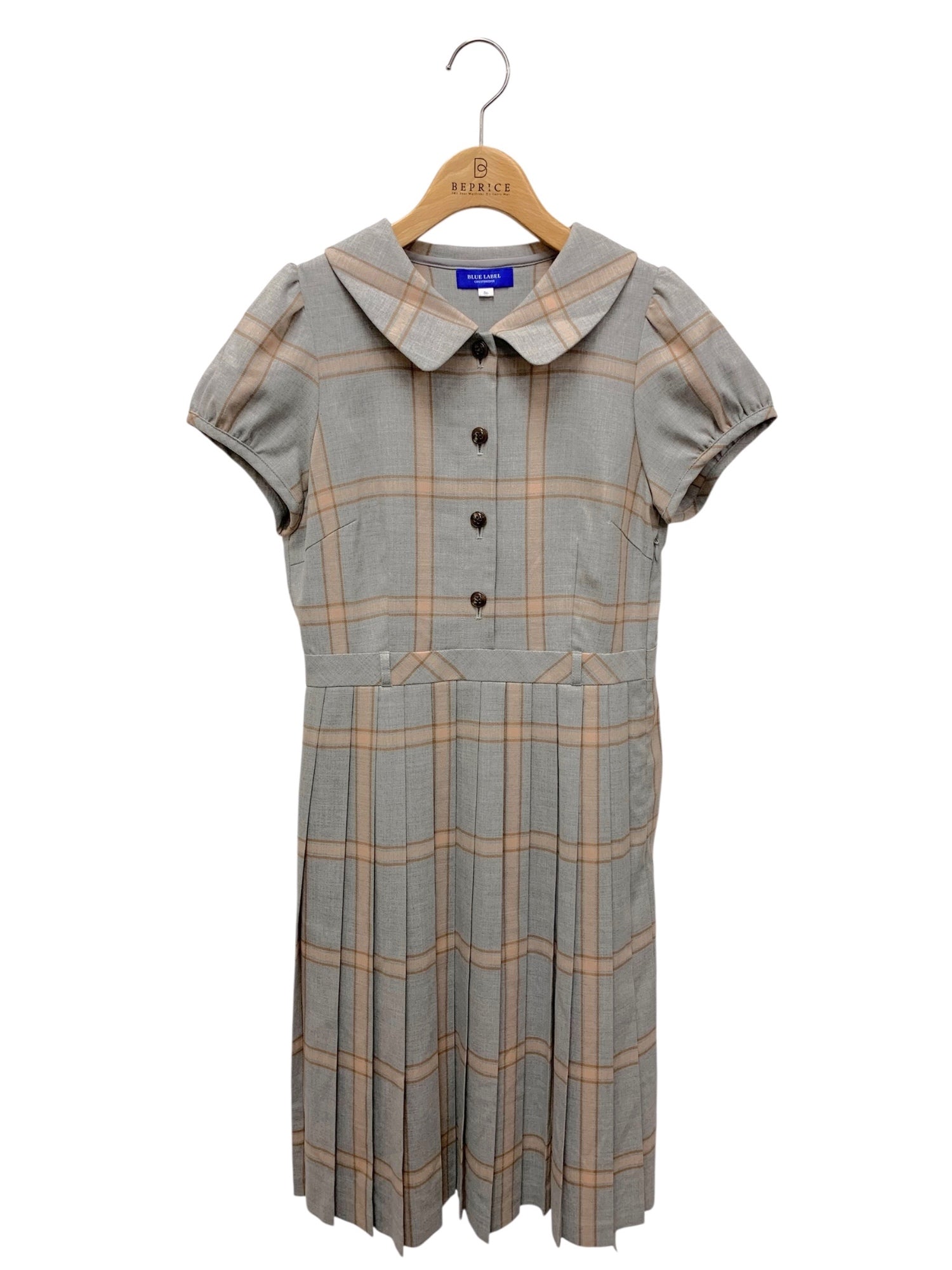 バーバリーブルーレーベルクレストブリッジ　ドッキングロングワンピース 長袖38 バーバリーブルーレーベルクレストブリッジ ドッキングロング