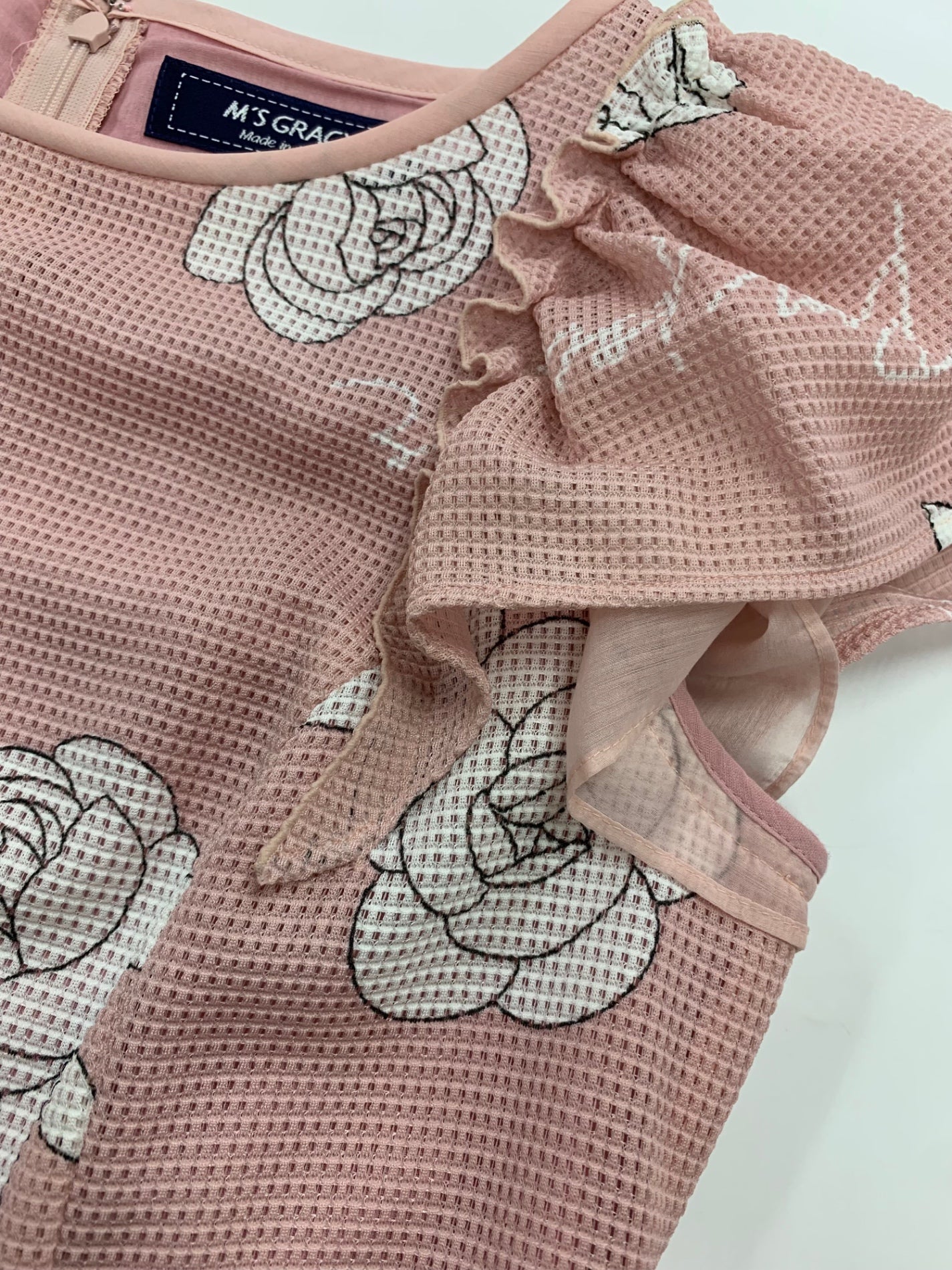 エムズグレイシー フラワープリントメッシュドレス 111301 ワンピース 40 ピンク ITHM7RON6M50