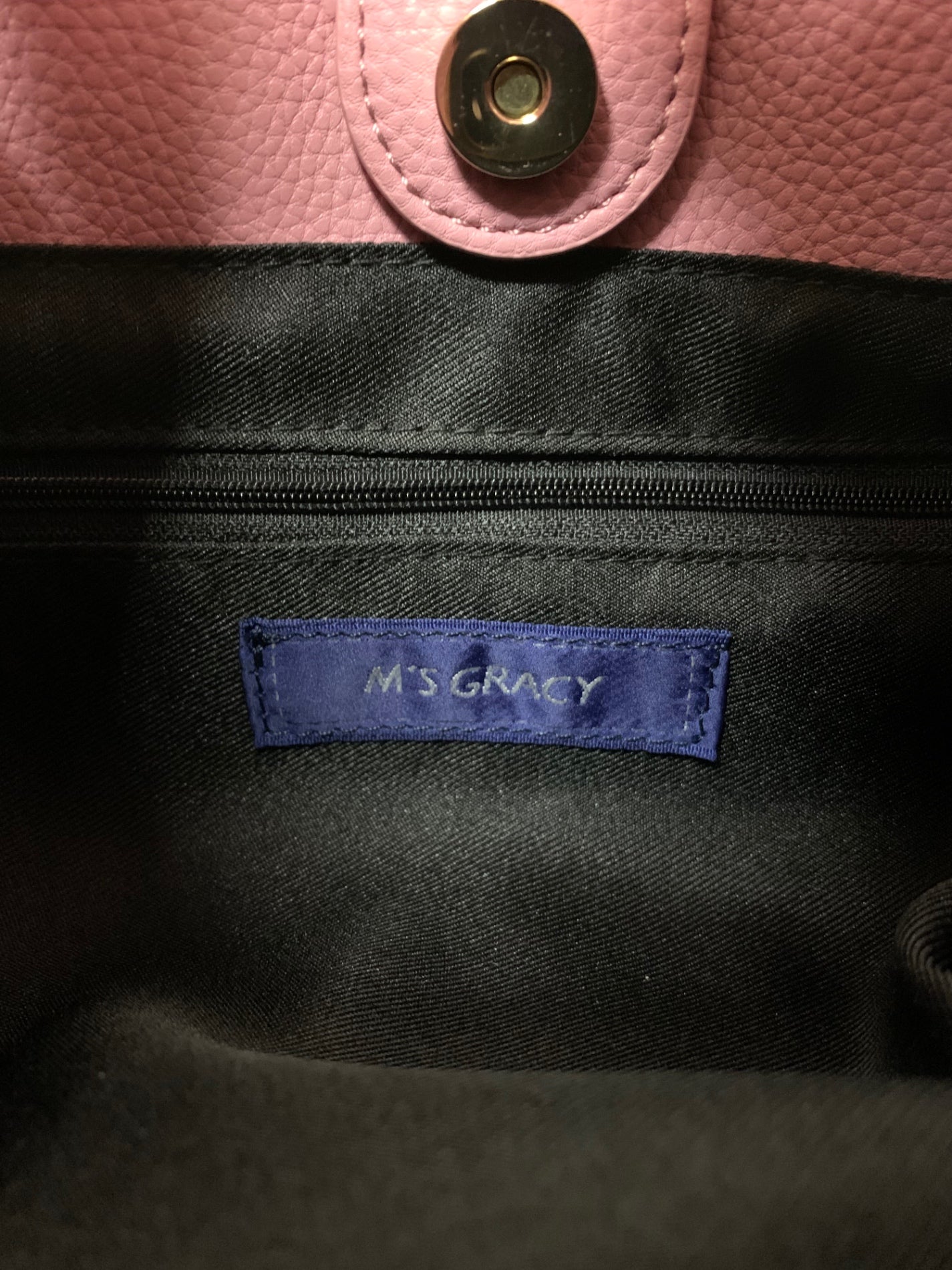 エムズグレイシー フラワー刺繍入りワンハンドルバッグ 494501 ピンク ITPIE19MXD7C