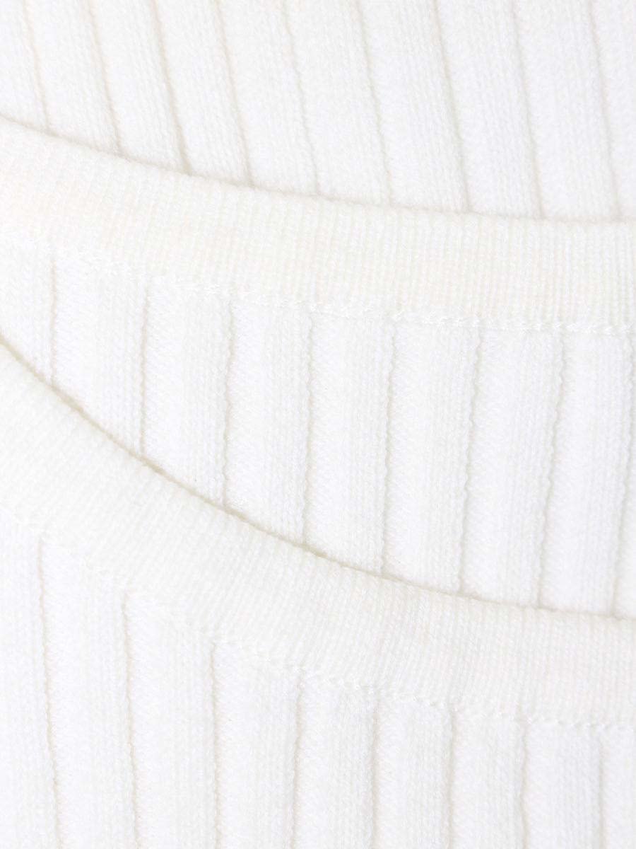エムズグレイシー 018518 セーター トップス 38 ホワイト リボン リブニット IT3GKQPTJWJ6