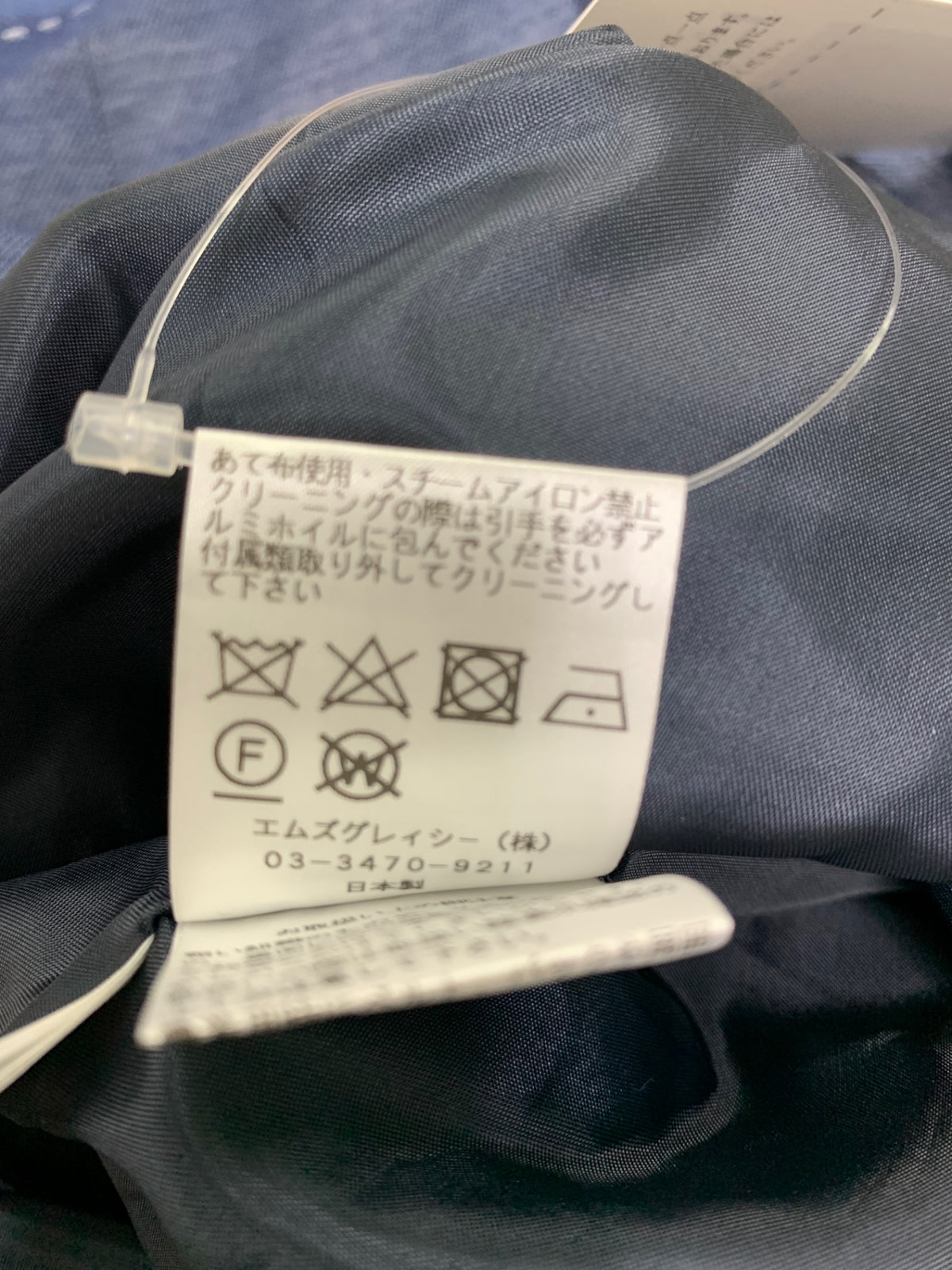 エムズグレイシー 511114 ワンピース 42 ネイビー リボン センタージップ ITUVQM9SGVKG