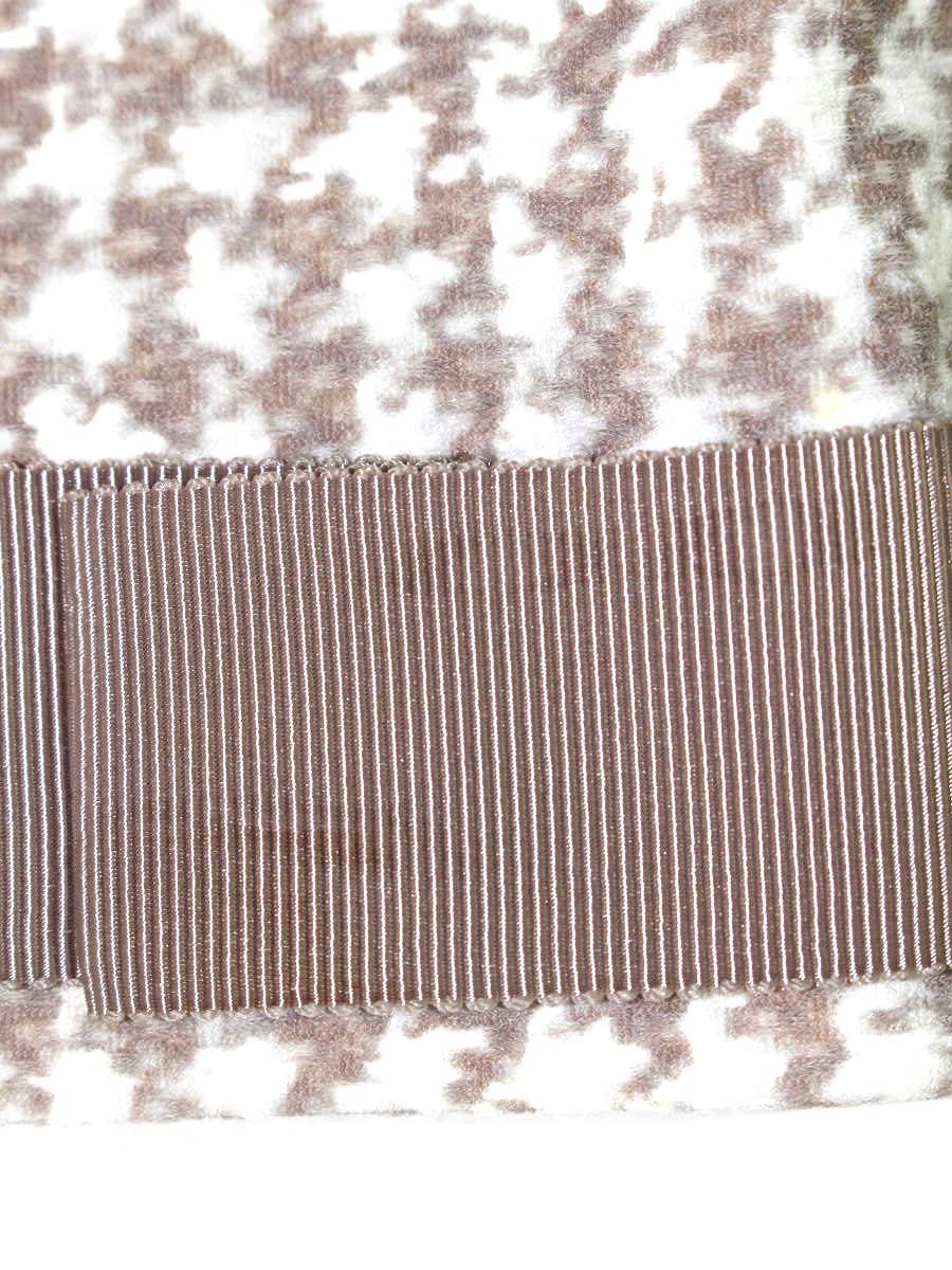 エムズグレイシー 724513 ジャケット 40 ベージュ リボン 千鳥格子 ITSNU3SMODAP