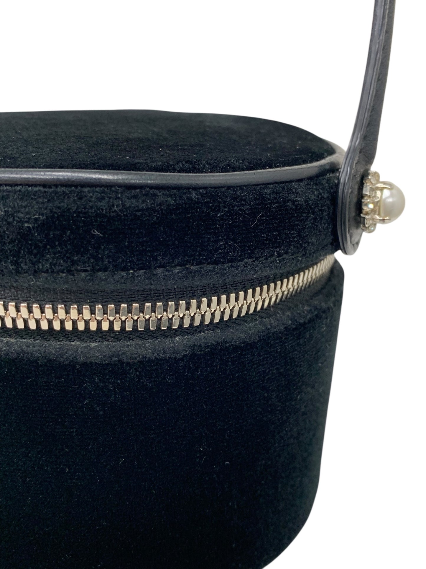 フォクシーブティック Petit Noir 39382 バッグ ブラック ベルベット フェイクパール ラインストーン ITG8OT0E4WKW