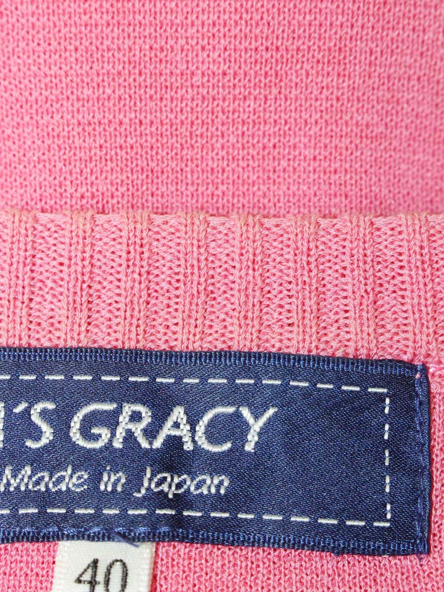 エムズグレイシー Purple Knit 818533 カーディガン 40 ピンク カメリアボタン IT7BDIE3HBJ7