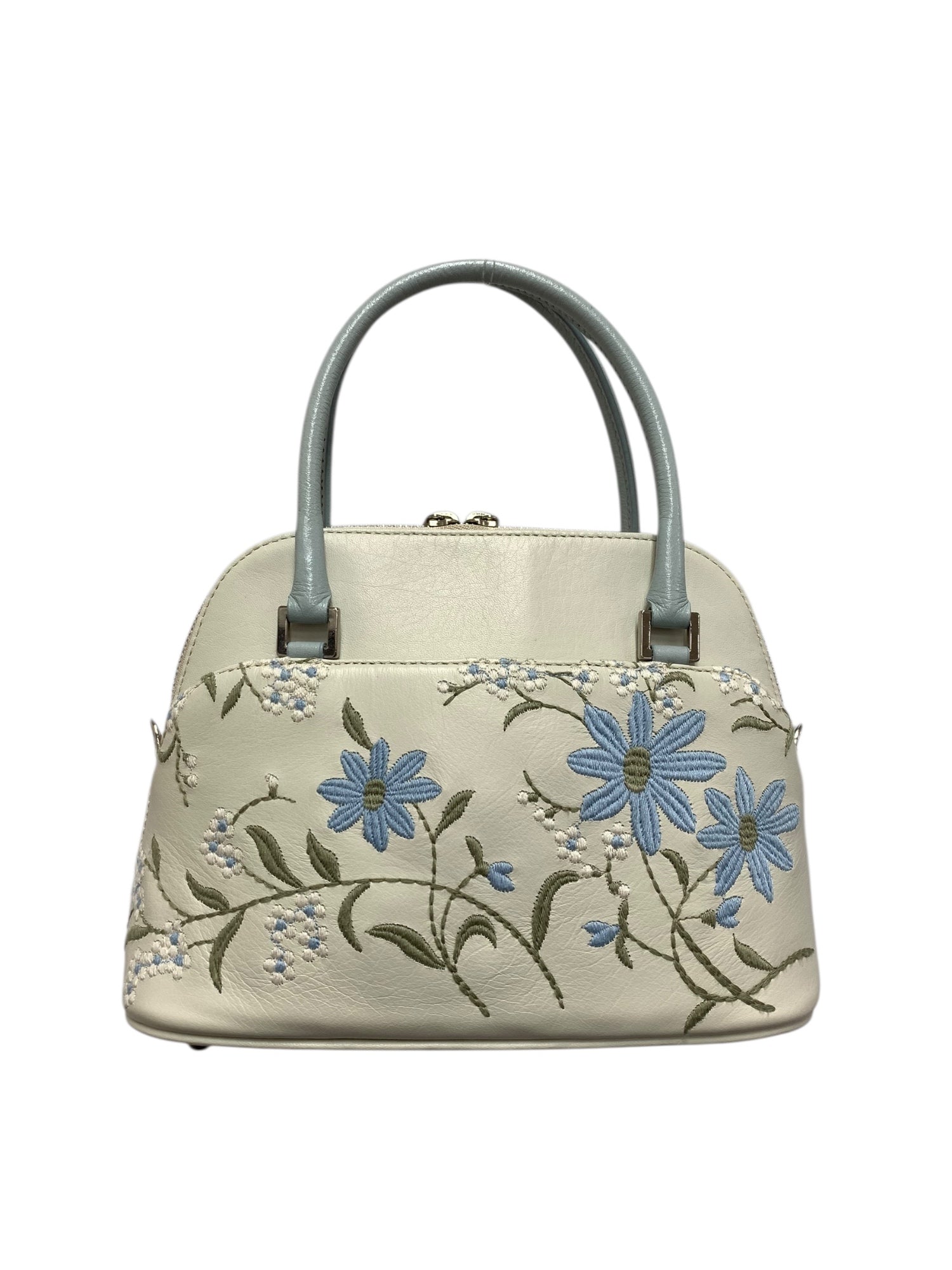 フォクシー マカロンバッグ ハンドバッグ ホワイト フラワー 刺繍  