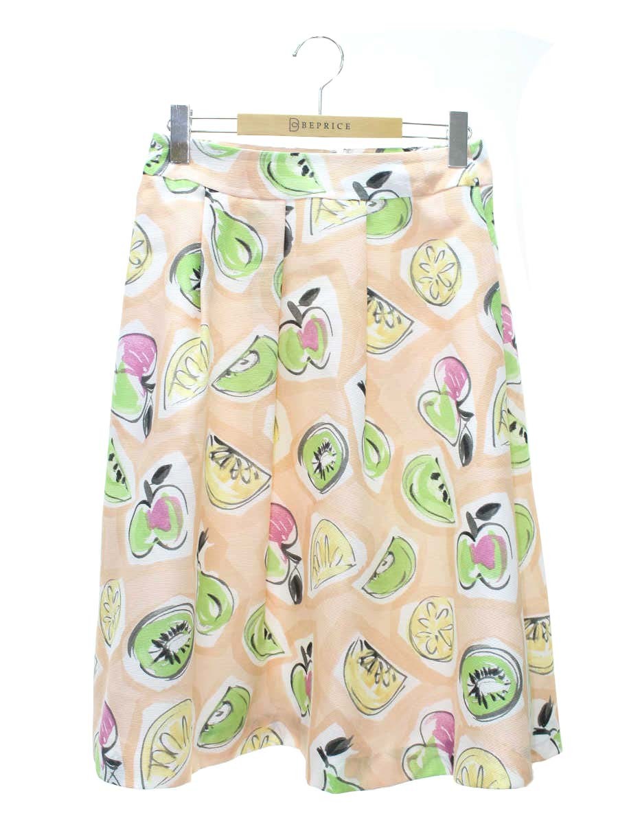 エムズグレイシー 217322 スカート 38 マルチカラー フルーツ柄