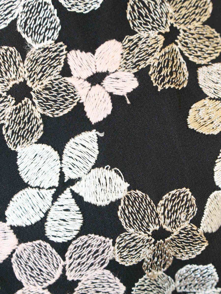 トッカ FIRST FLOWER ドレス OPTOLW0520 ワンピース 4 ブラック 刺繍 ITZW68ZGT66O