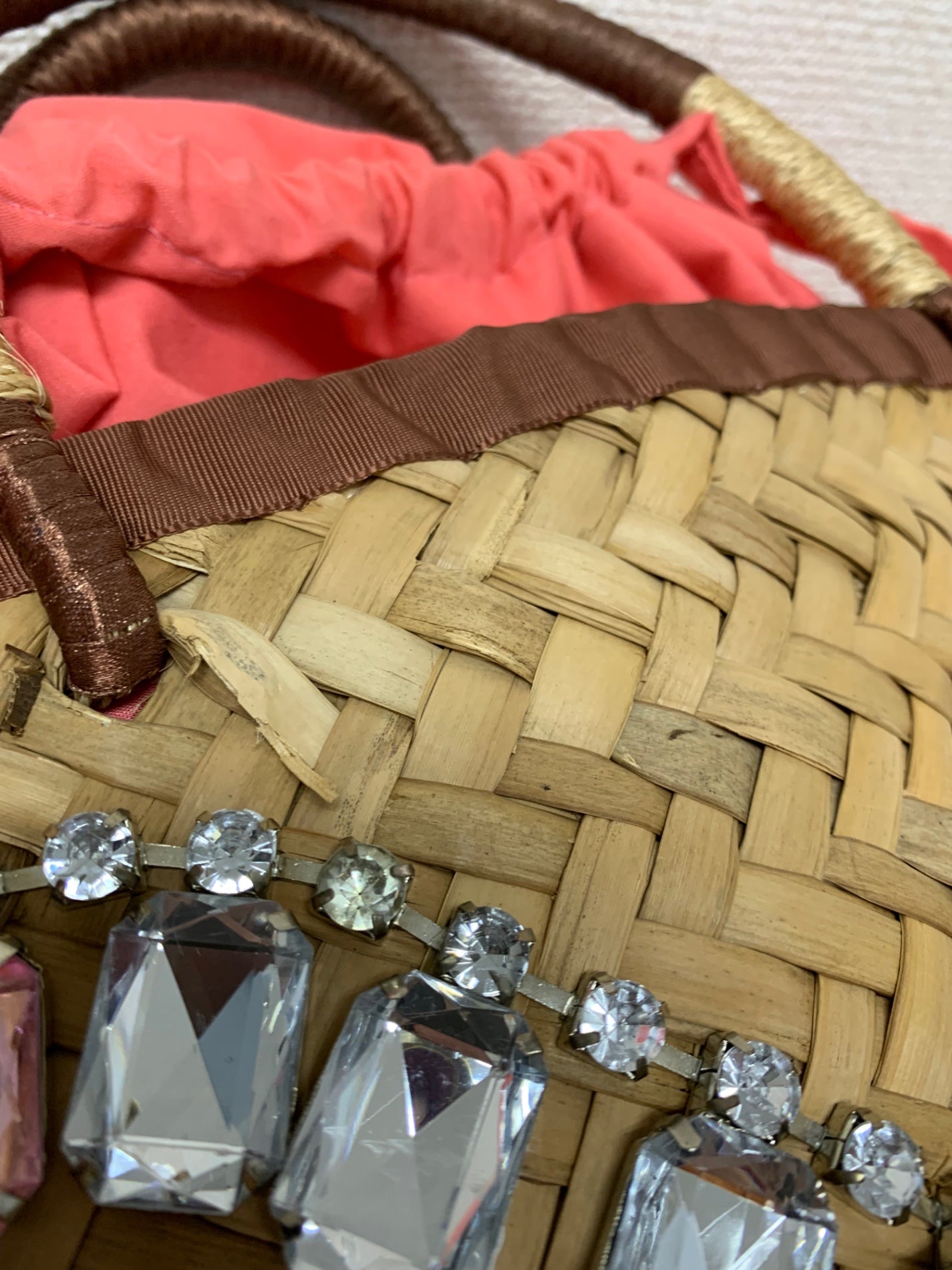 エムズグレイシー 474310 カゴバッグ ブラウン 巾着 編込み ITC3MD9FK6GS