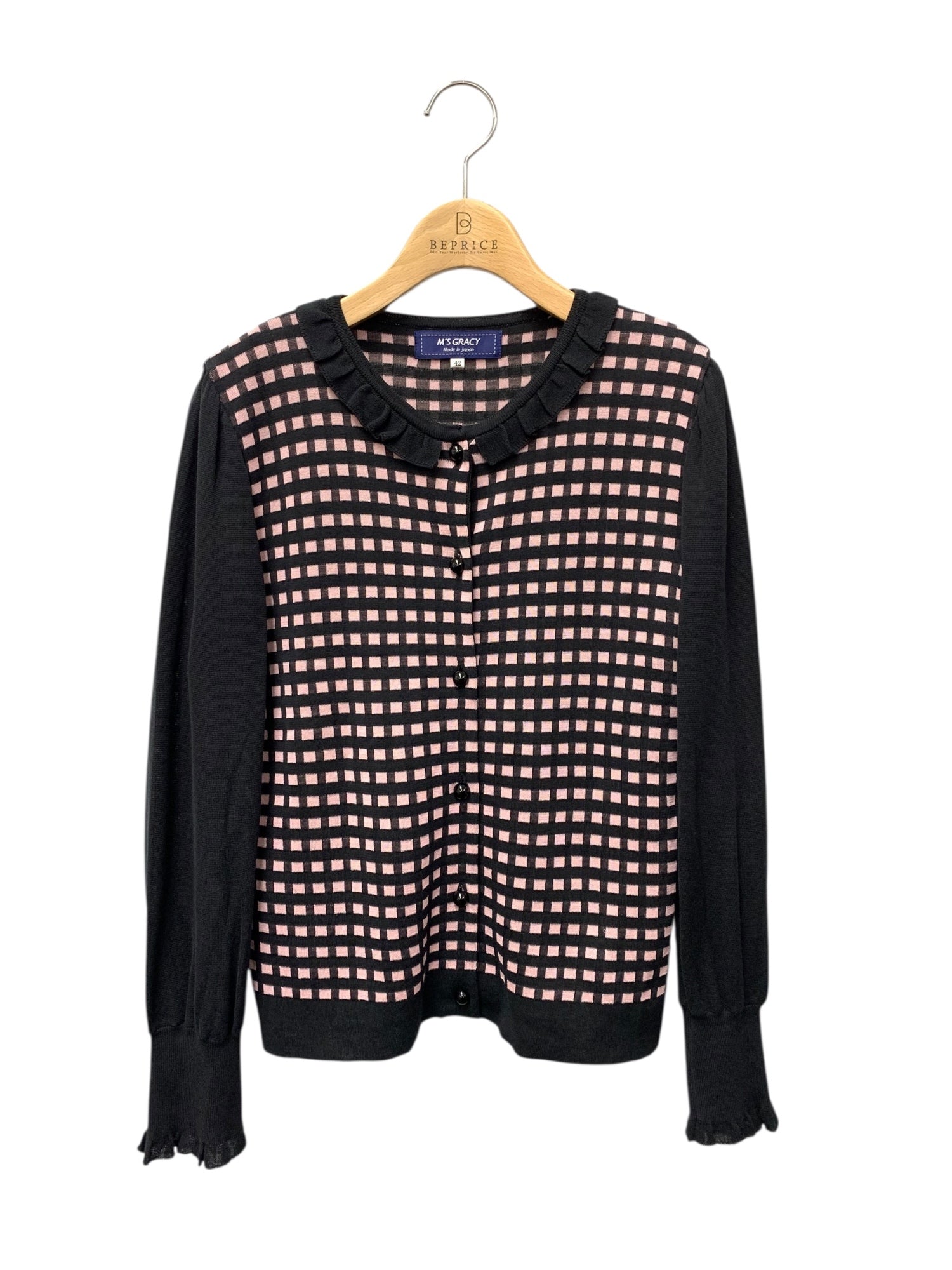 エムズグレイシー 218504 カーディガン 42 ブラック ニット | 中古