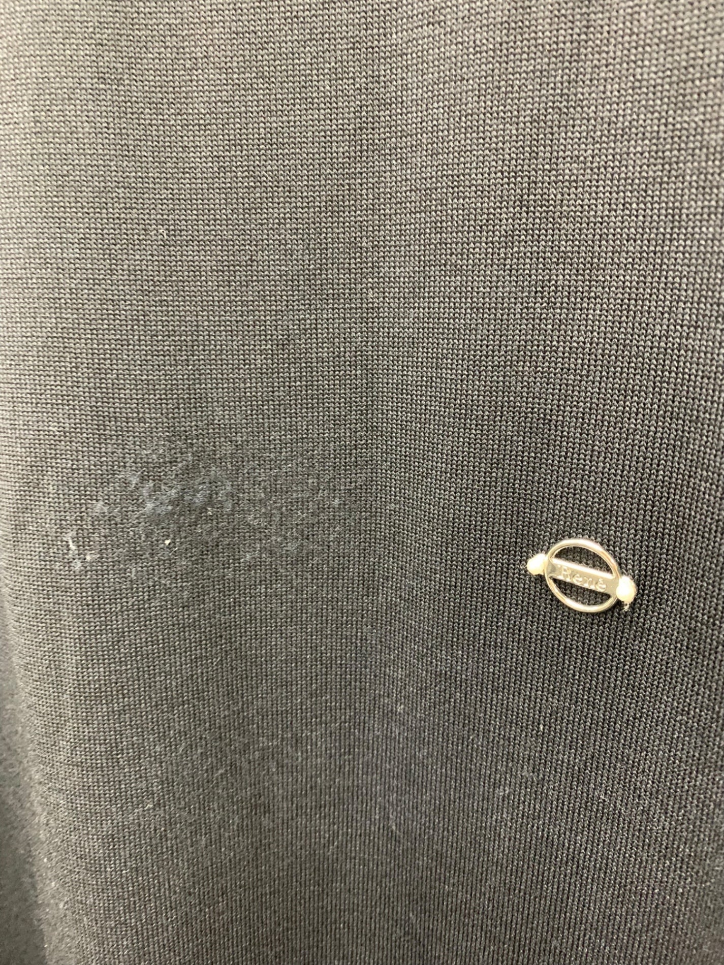 ルネ 6412120 ワンピース 34 ブラック ロゴプレート パール 異素材ミックス IT4FDRSEF222