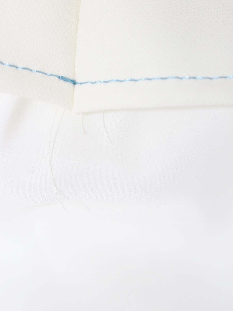 ルネ 6816320 ワンピース 36 ホワイト ブルーステッチ タック スクエアネック ITUEX7DCAEK0