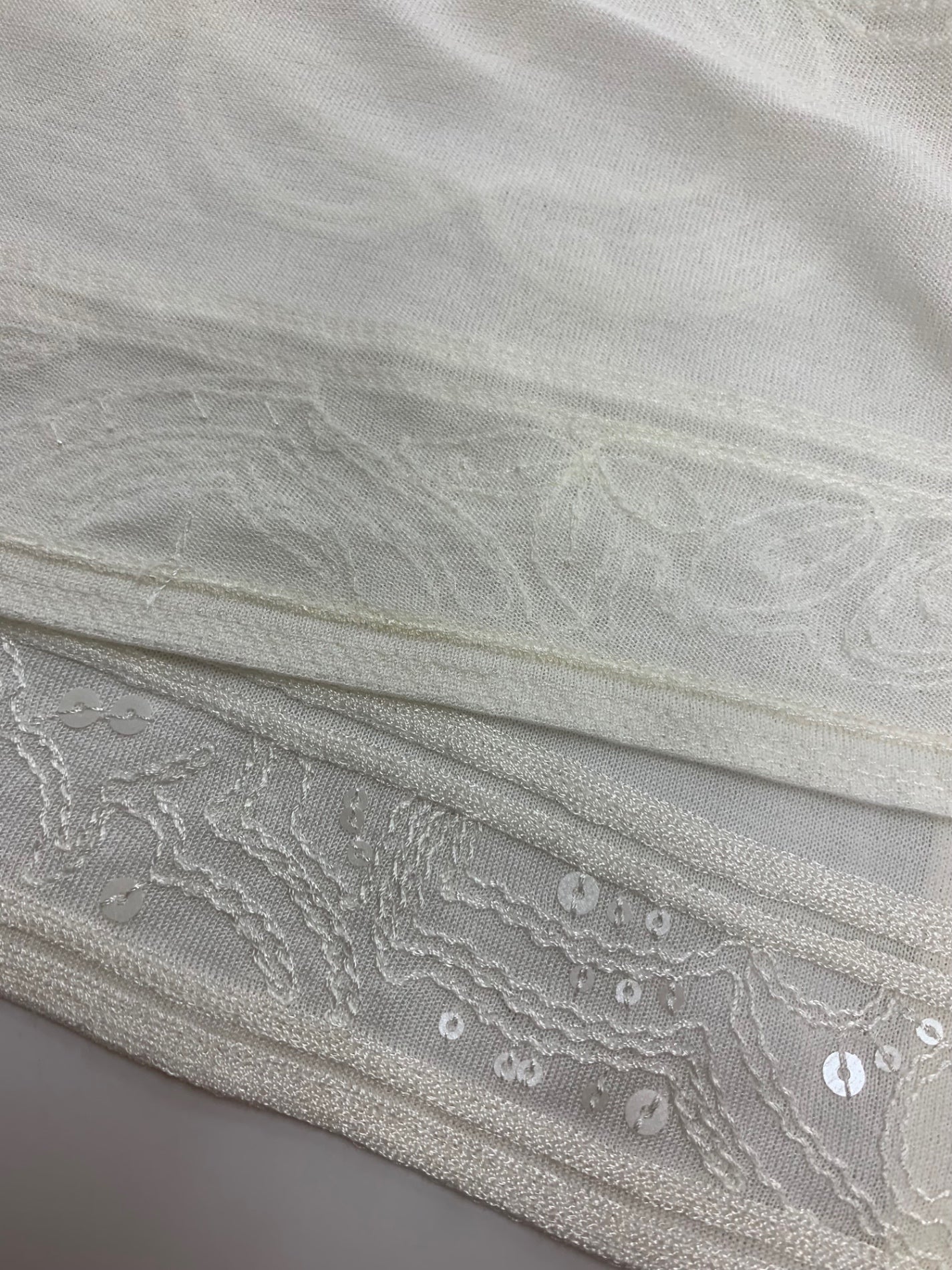 レオナールファッション 0357713 42 ホワイト ロング丈 シアー ニット カーディガン スパンコール レース ITMWVL9UWSK8