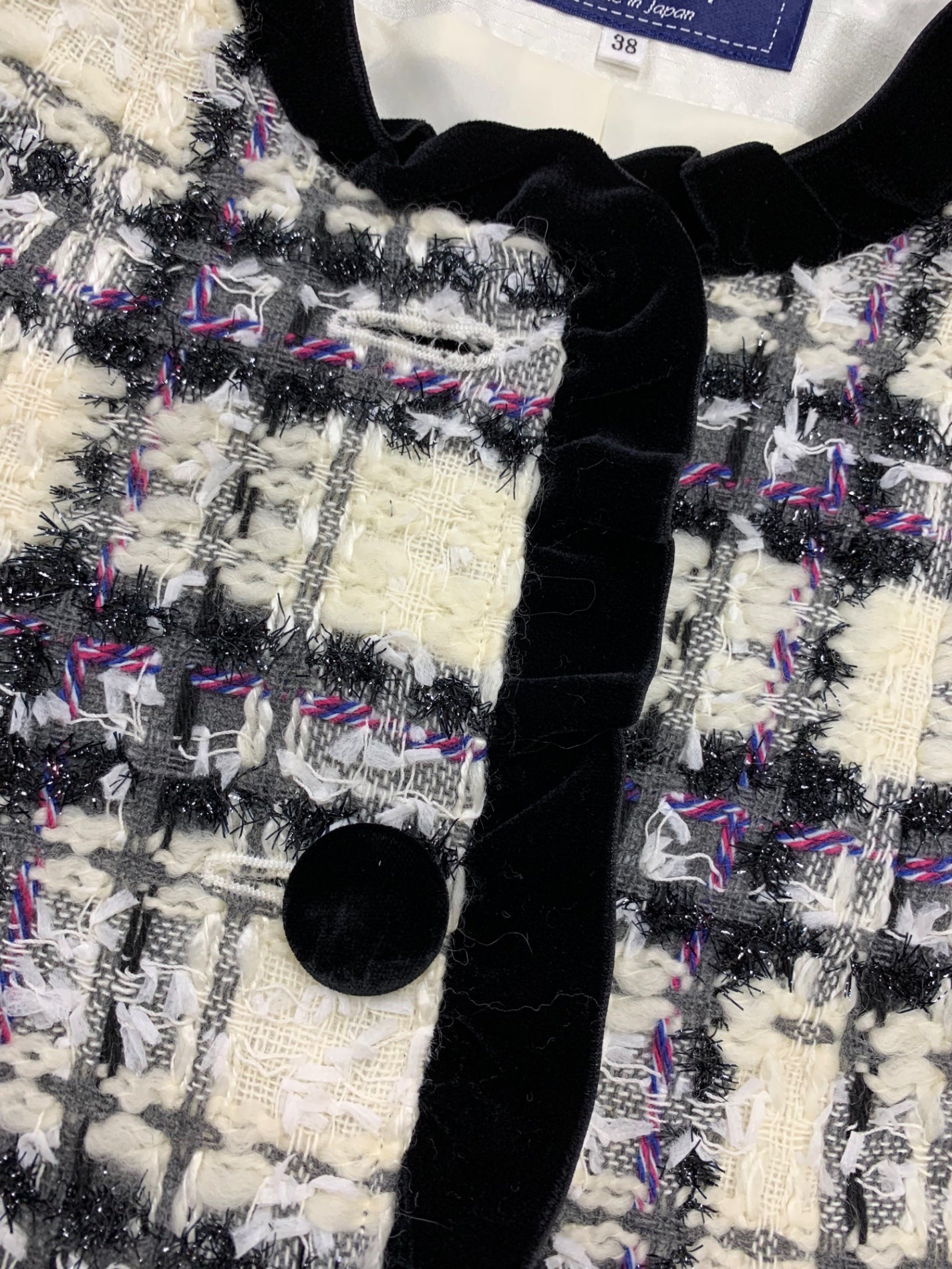 エムズグレイシー ファンシーツィードリュックスジャケット 314604 38 ホワイト ITFXTBJ9BT3G