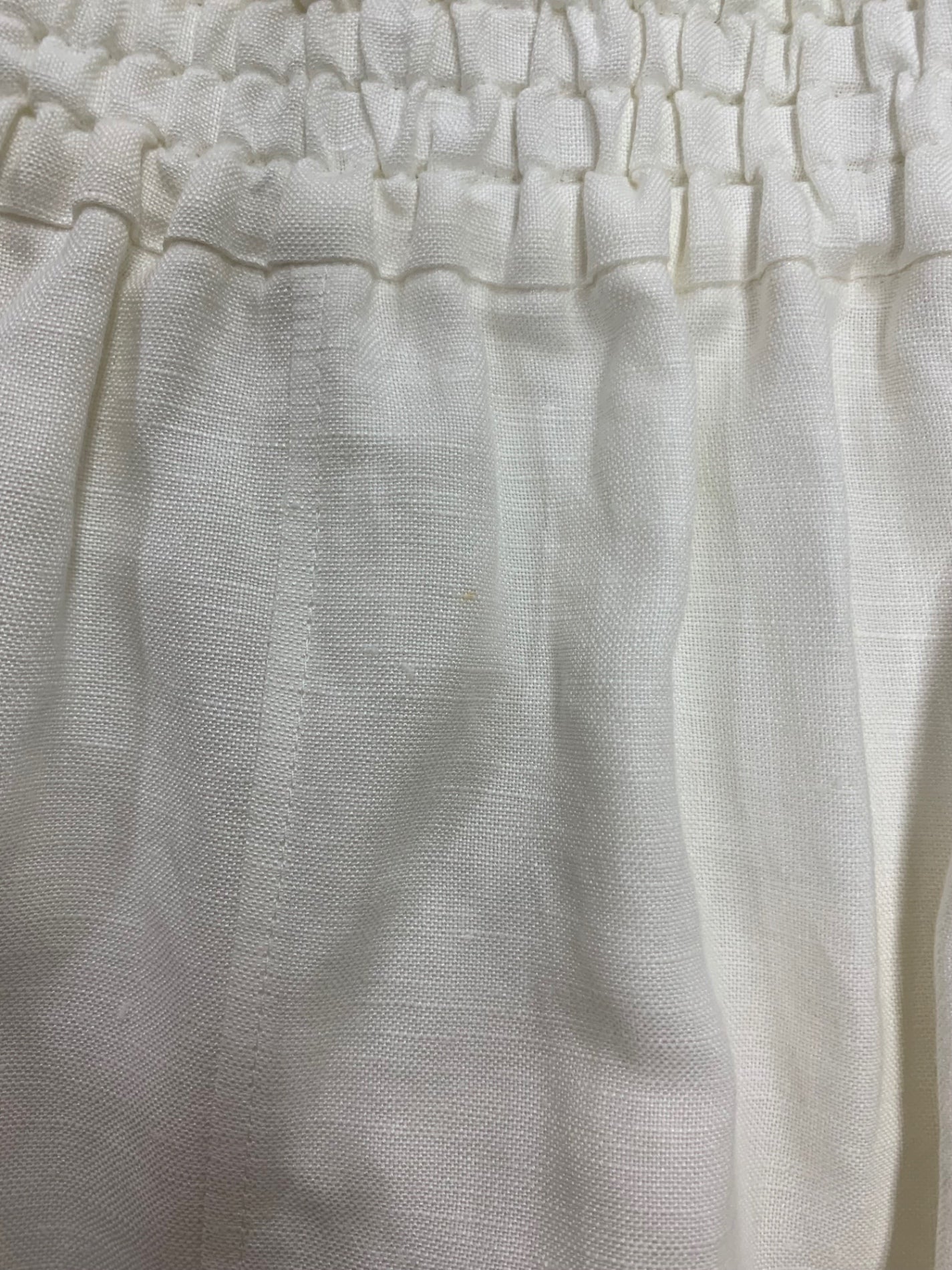 アドーア 531-8120515 スカート 38 ホワイト 麻 ウエストギャザー ITNOZJO6YK68 【SALE】