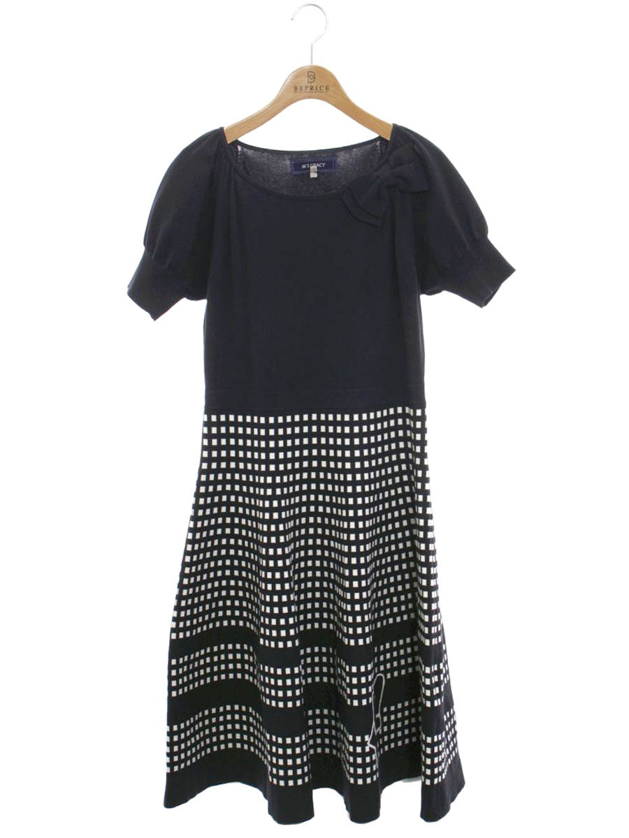 エムズグレイシー フィット＆フレアニット 018338 ワンピース 40