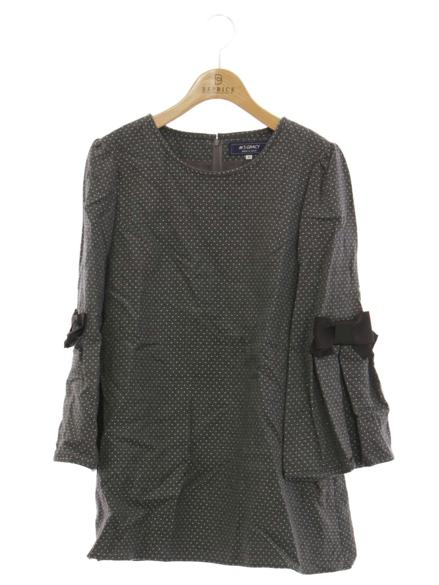 エムズグレイシー ラメドットブラウス 010515 チュニック 40 グレー