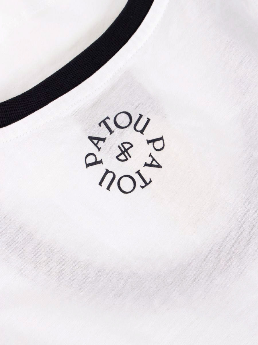 パトゥ JE0639999001W タンクトップ XS ホワイト ロゴ プリント バイカラー ITKGE27Z73NA