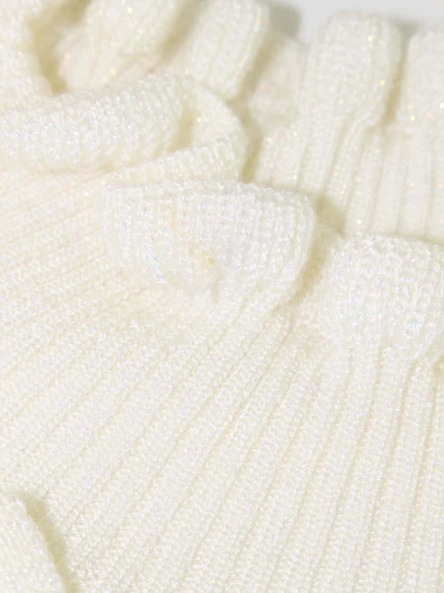 ギャラリービスコンティ 1421831 ニット 2 アイボリー リボン パール フリル ITGHUU7U74ZM