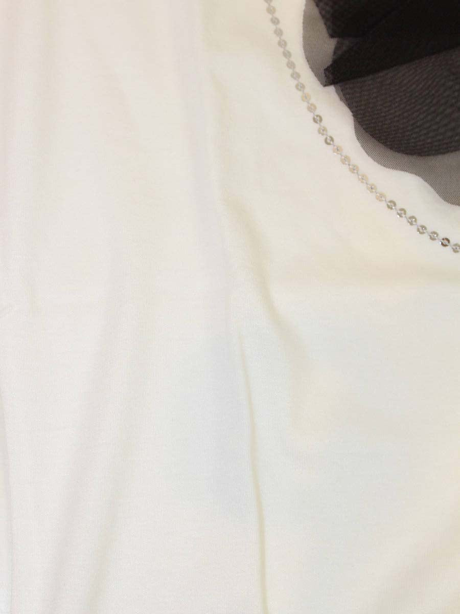 エムズグレイシー 325304 Tシャツ 38 ホワイト プリマドンナ スパンコール ITD1G3OO9P44