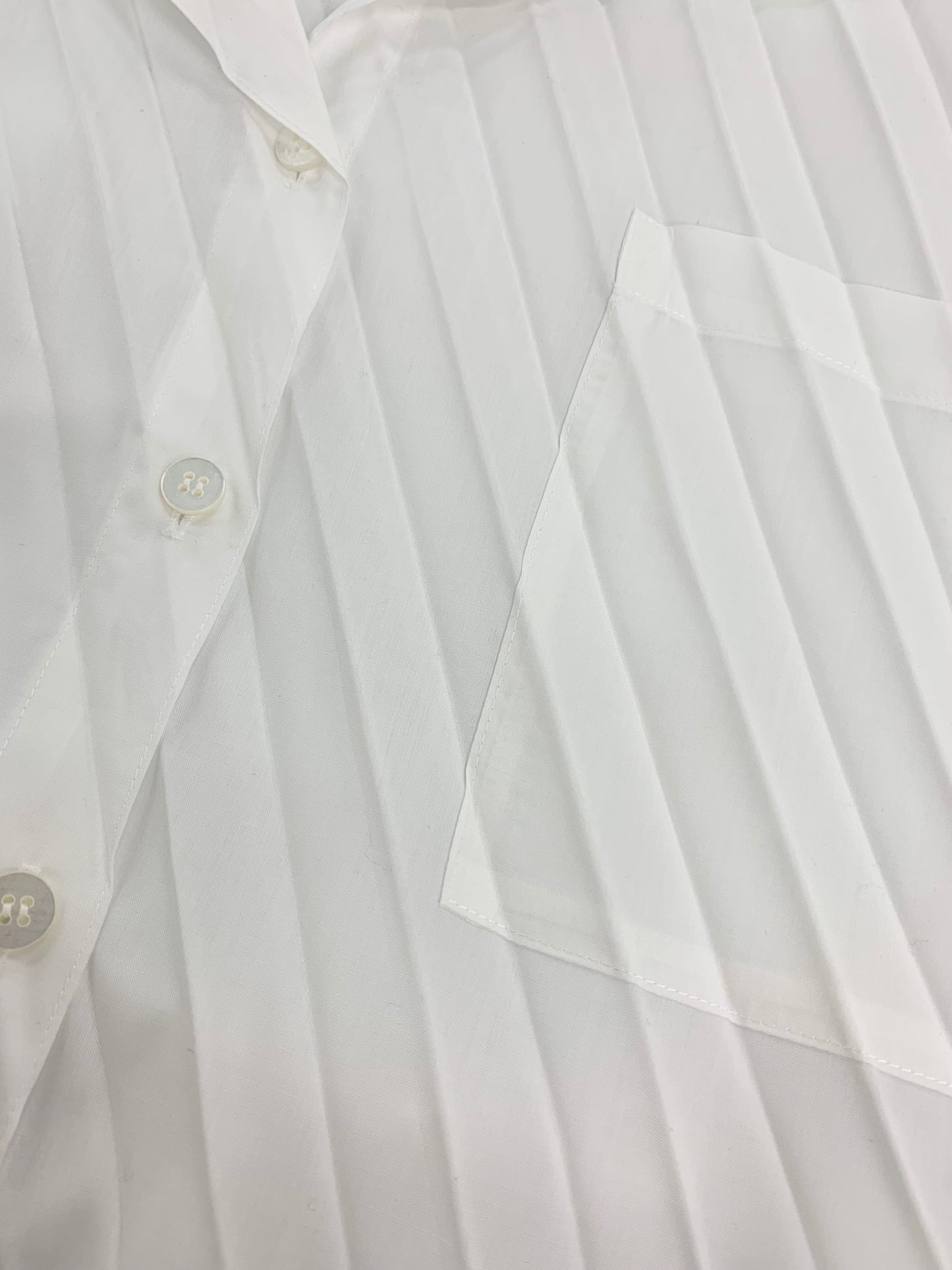 ミーイッセイミヤケ ANGLE PLEATS SHIRT MI51FJ562 ロングシャツ ホワイト 25SS ITW16OBP6CC2