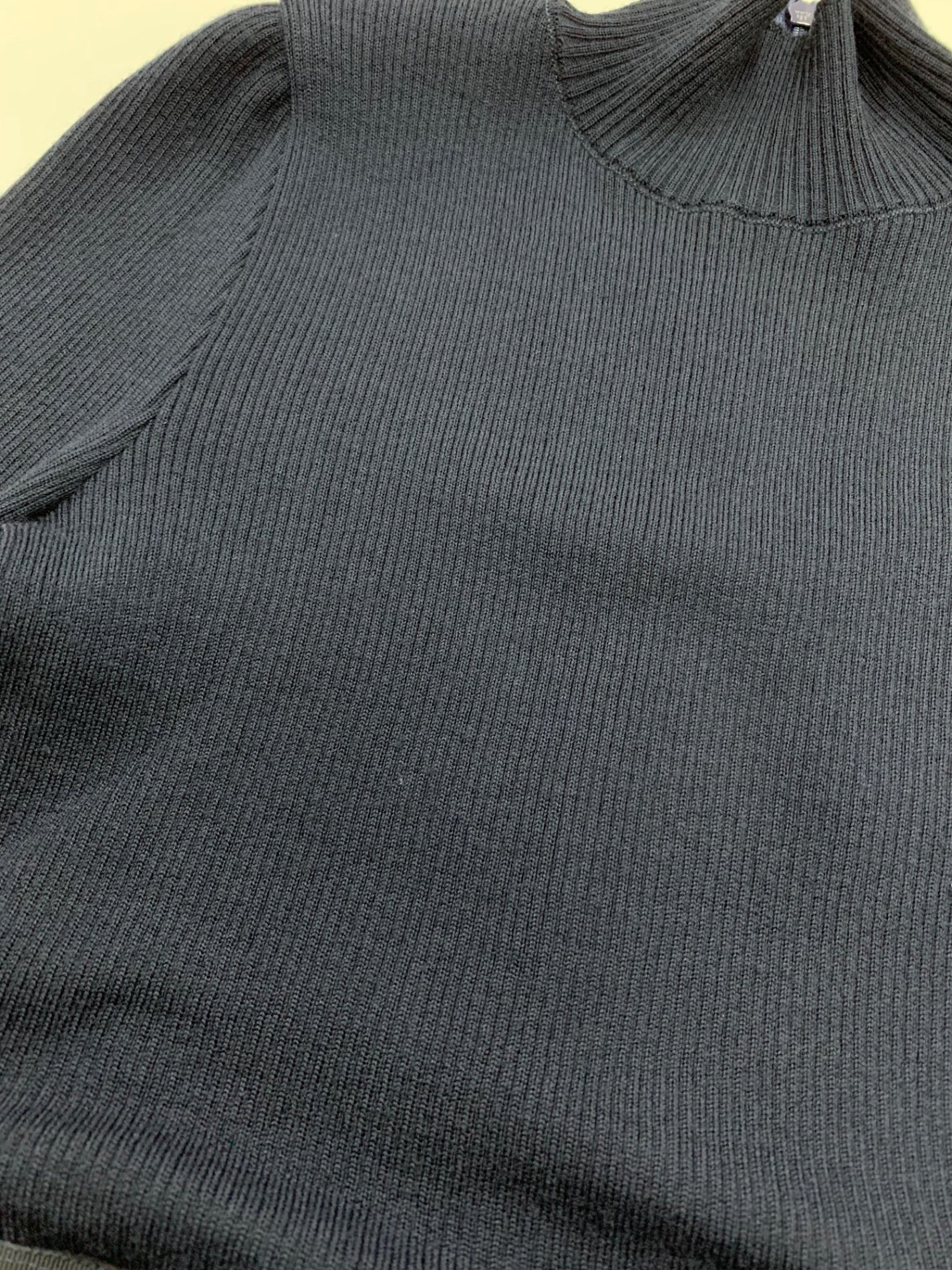 エムズグレイシー 111612 ワンピース 38 ネイビー ニット 異素材 油絵 IT3JWI9RZCKU