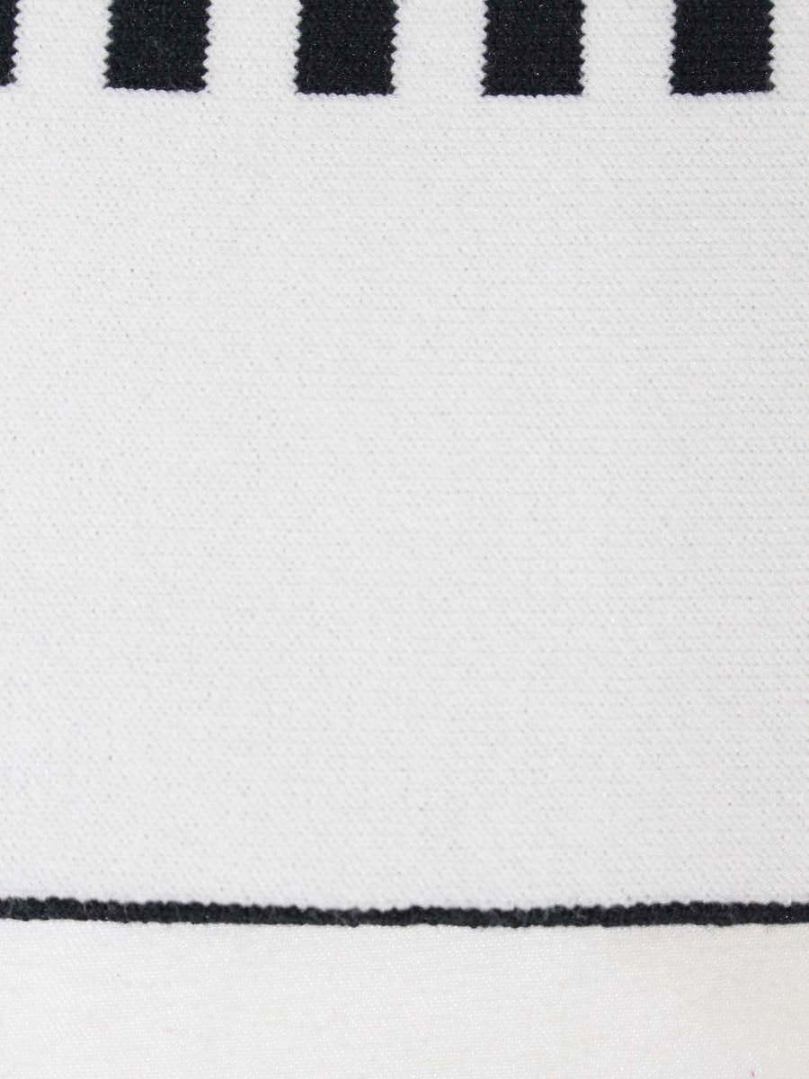 エムズグレイシー 018338 ワンピース 38 ブラック/ホワイト フィット&フレアニット リボン ITCNWYVQWDIO