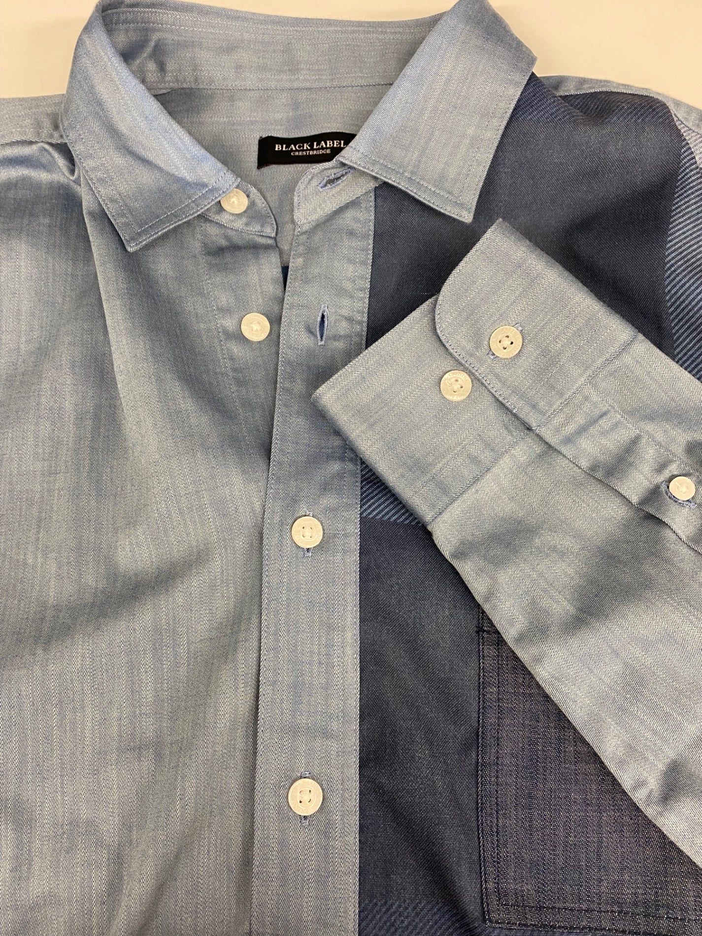 ブラックレーベルクレストブリッジ チェックシャツ 51M05-415-22 LL ネイビー IT8SGL6KK8K8