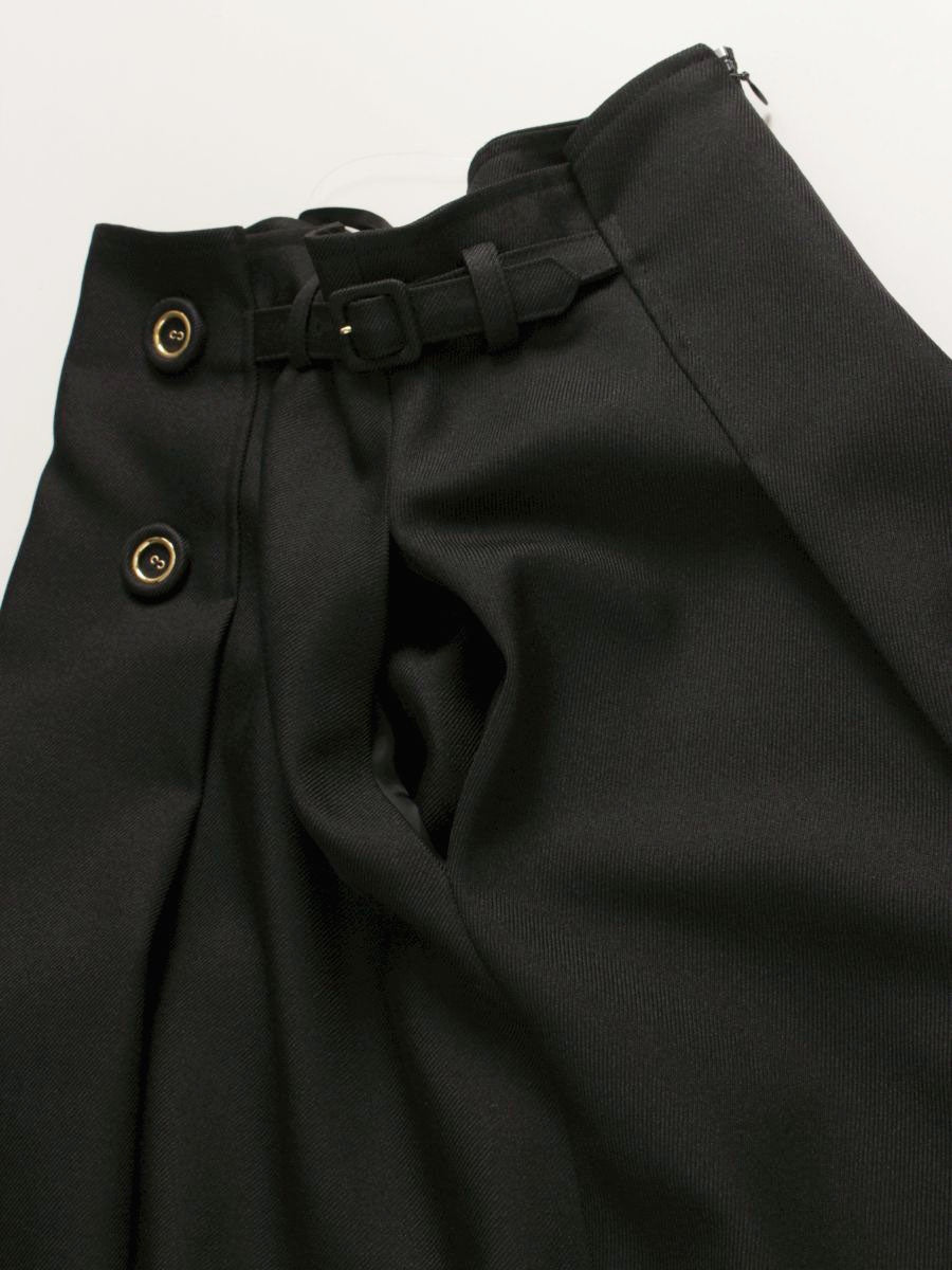 エムズグレイシー 917512 スカート 36 ブラック サイドベルト ボタン ITXMV38TK77W