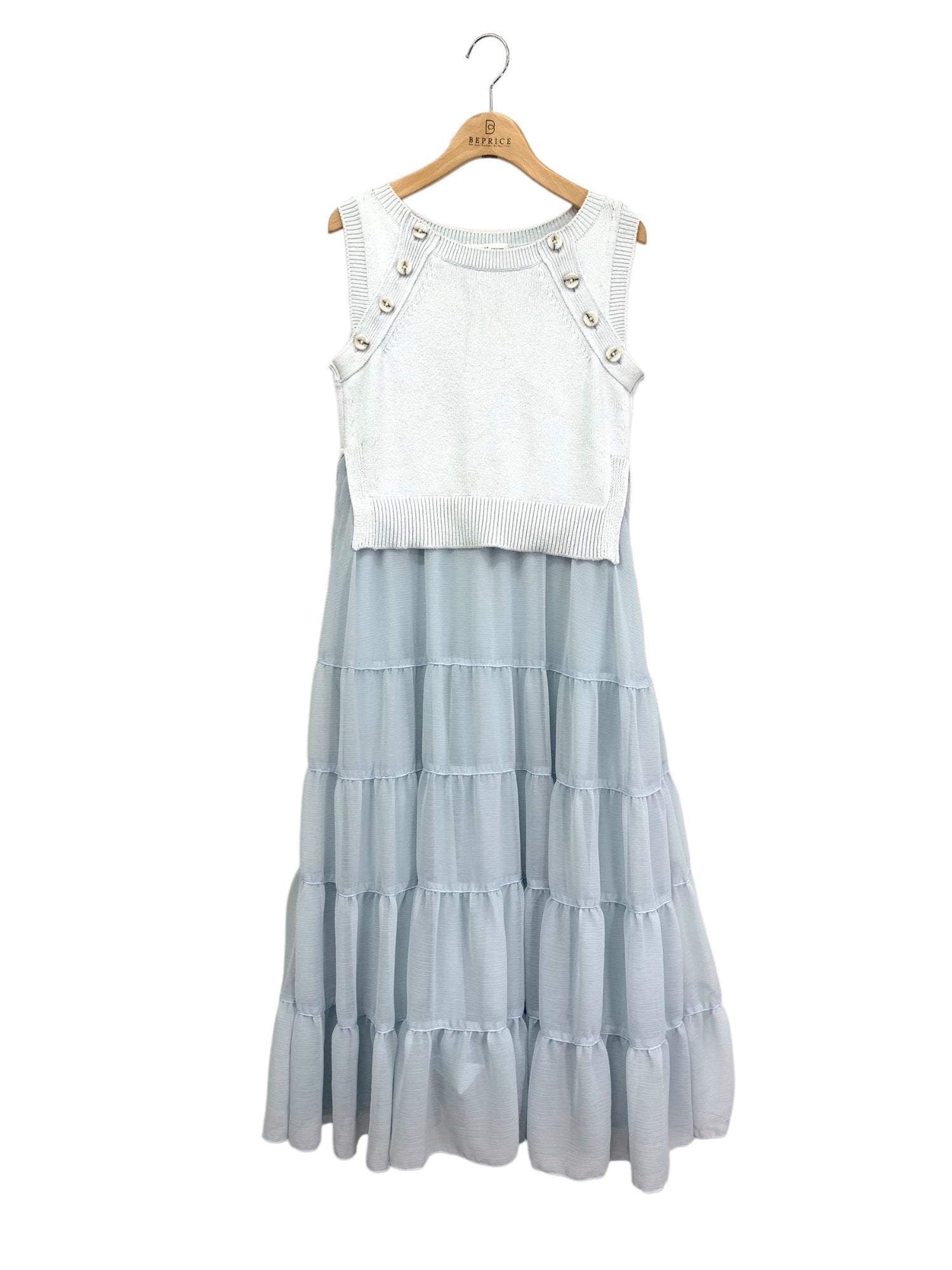 アディアム Tabi Knit Dress タビニットドレス 43416 ワンピース XS ブルー IT5WKW62SVKE