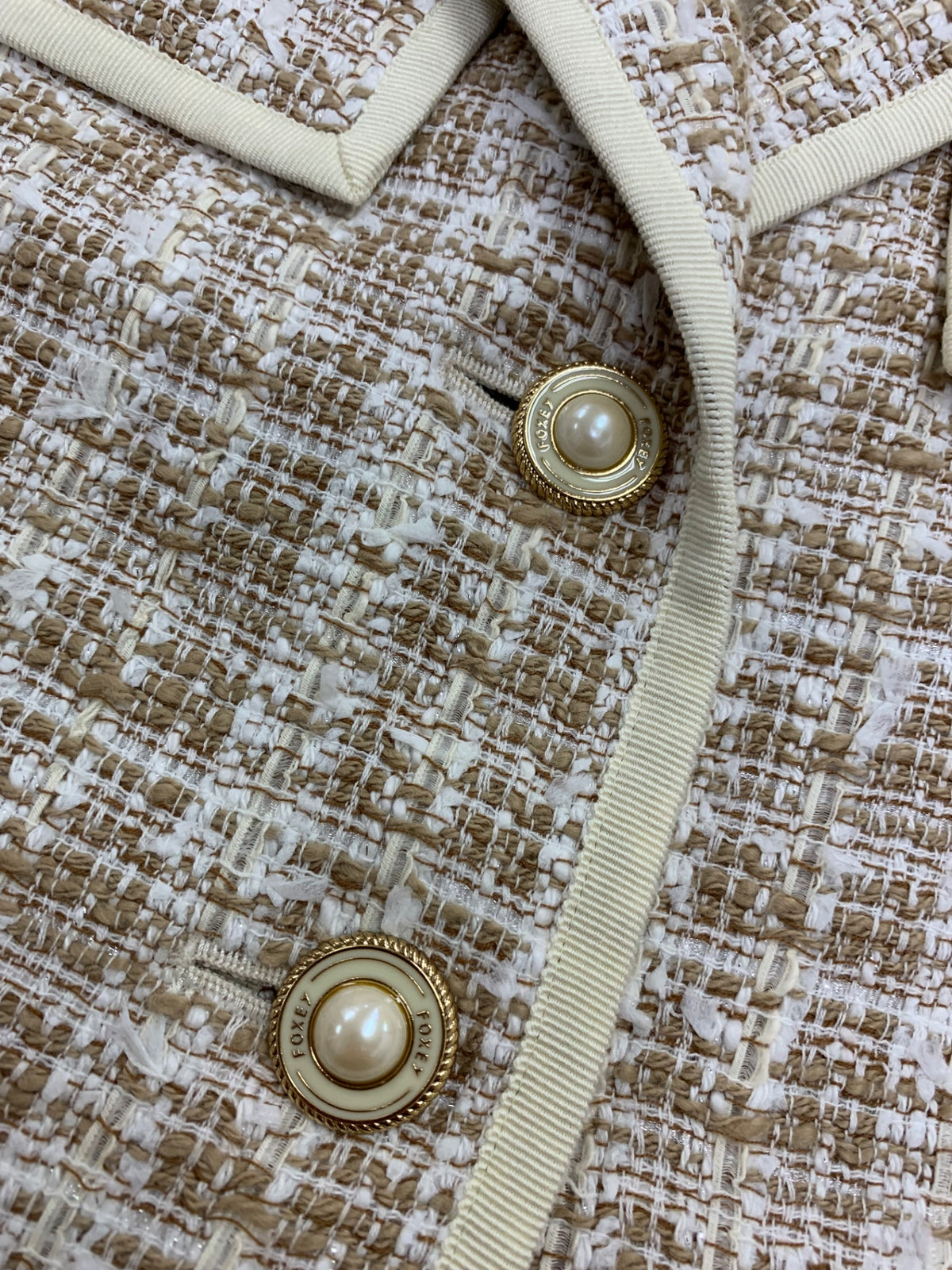 フォクシーブティック Jacket Tweed 40540 ジャケット 38 ベージュ IT9C02U9HU82
