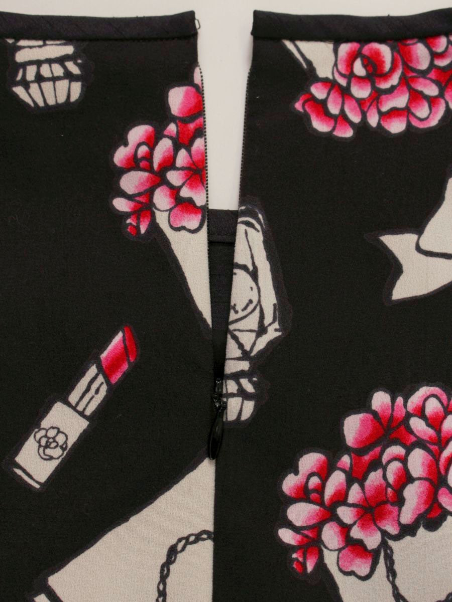 エムズグレイシー 911565 ワンピース 38 ブラック バッグ リップモチーフ 切替 IT3IMLDD16LZ