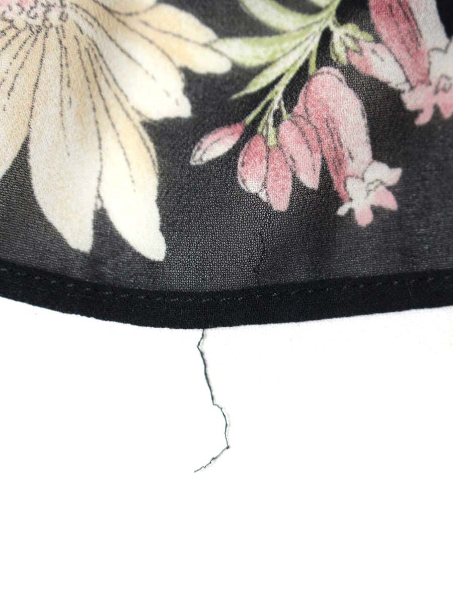 フランコフェラーロ NWHJL-02230 スカート 1 ブラック フラワーモチーフ タック IT8PTI5R95NO